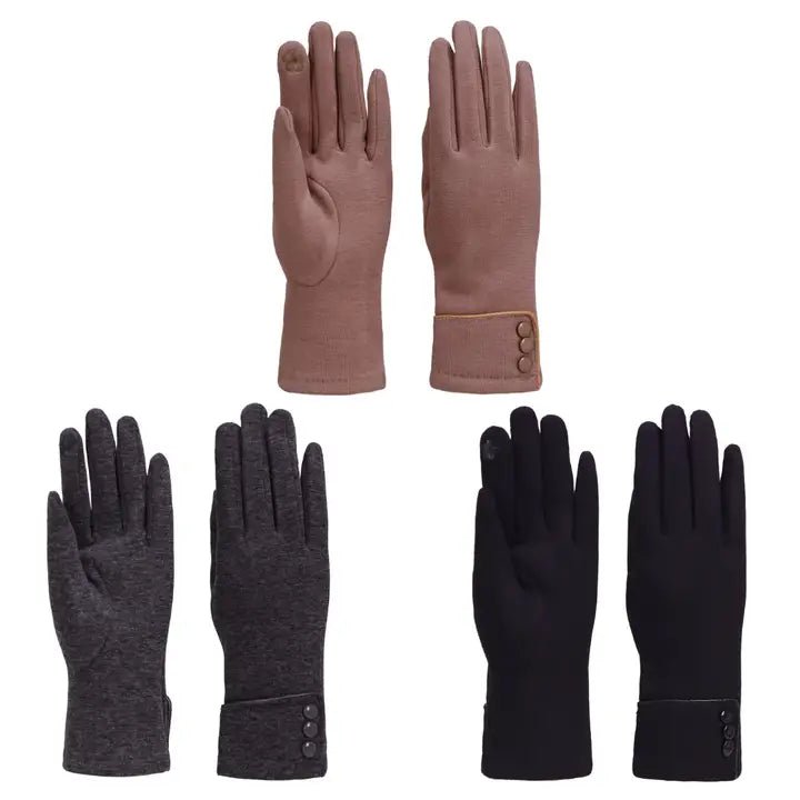 3 Button Ponte Gloves - Ballyhoo Boutique and Gift