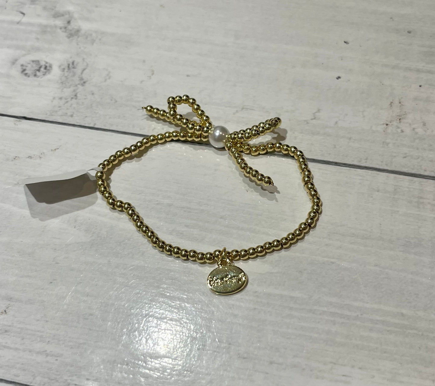 AC Bow and Pearl Bracelet - Ballyhoo Boutique and Gift