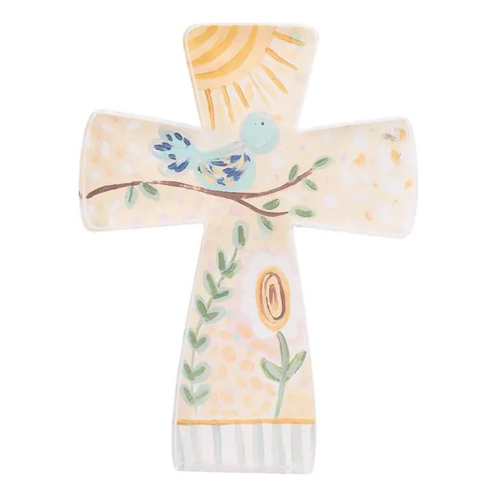Blue Bird Standing Acrylic Cross - Ballyhoo Boutique and Gift