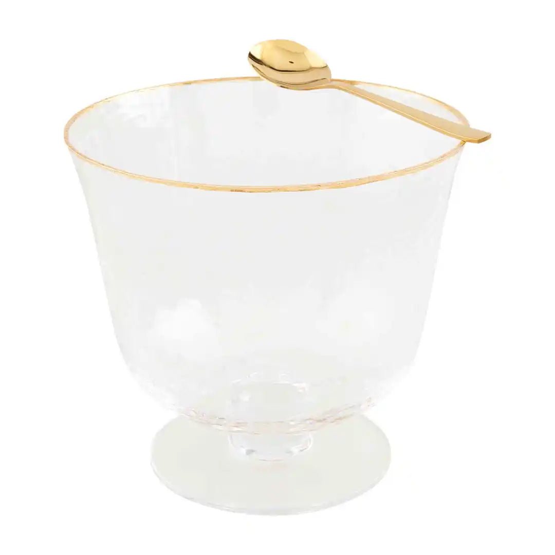 Gold Edge Glass Pedestal Bowl - Ballyhoo Boutique and Gift