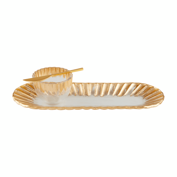 Gold Glass Dip Tray Set - Ballyhoo Boutique and Gift