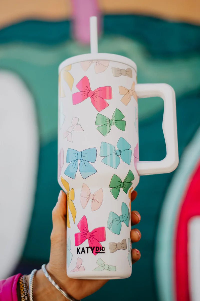 Multicolored Coquette Bows 38oz Tumbler - Ballyhoo Boutique and Gift