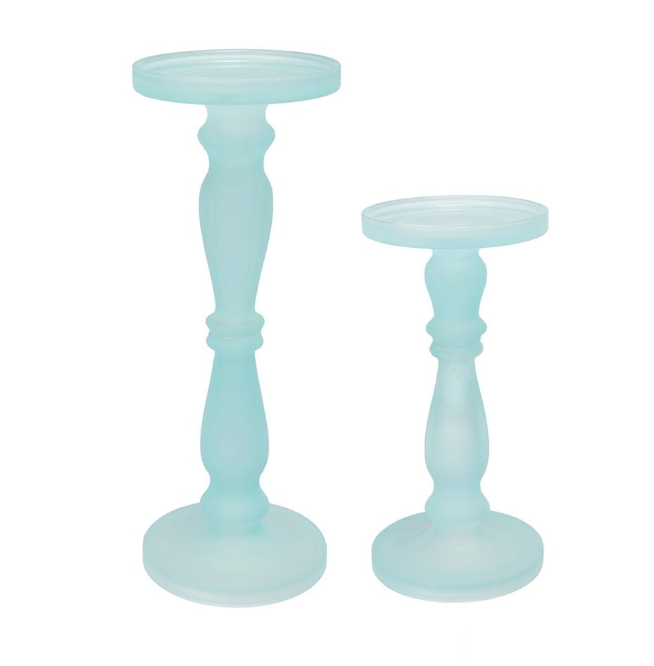 Pedestal Glass Candle Holders (Set of 2) - Ballyhoo Boutique and Gift