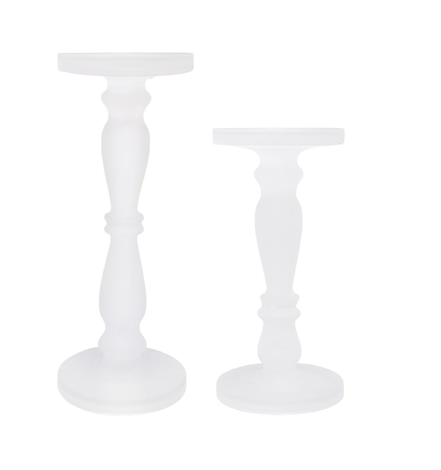 Pedestal Glass Candle Holders (Set of 2) - Ballyhoo Boutique and Gift