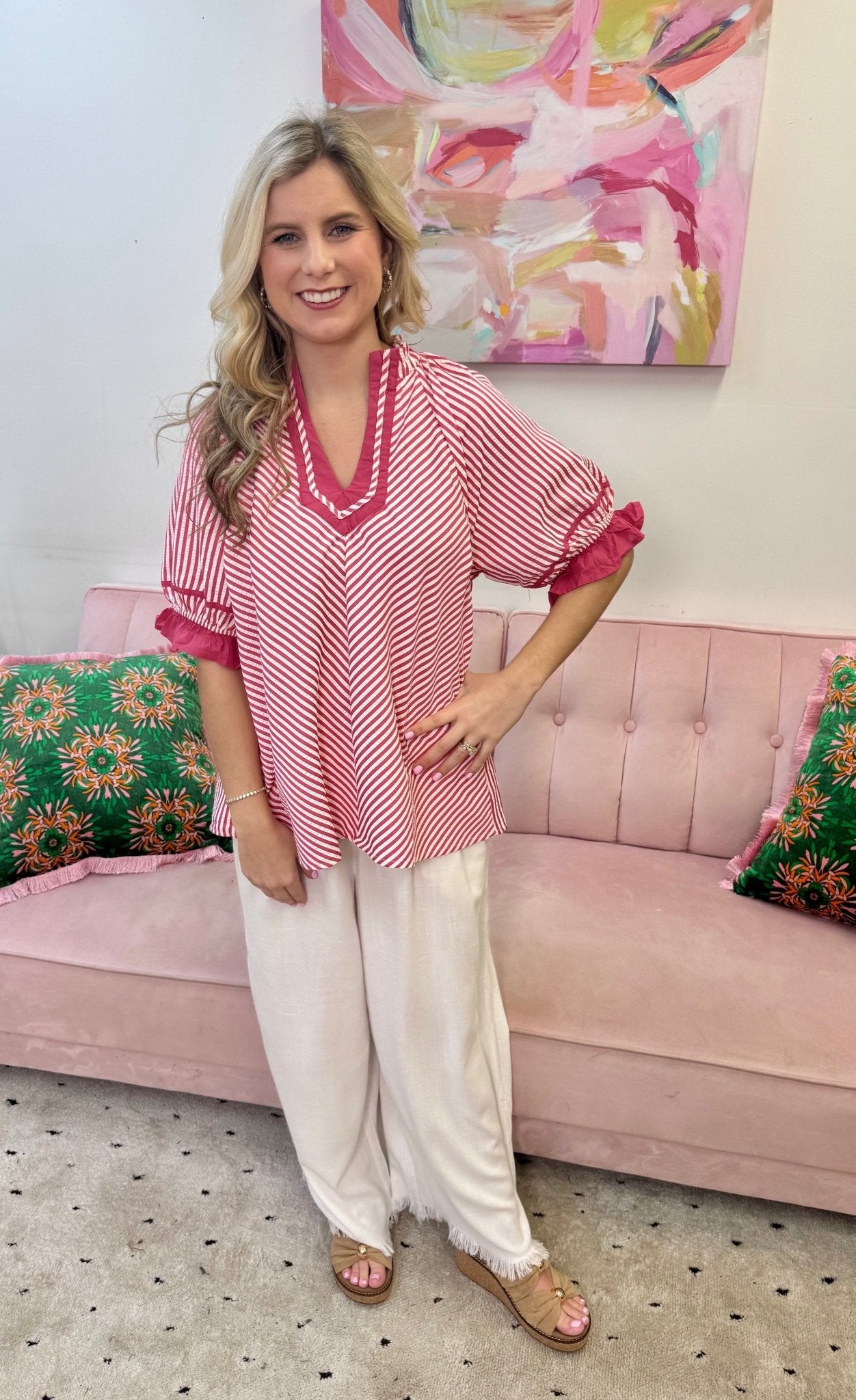 Raspberry Beret Top - Ballyhoo Boutique and Gift