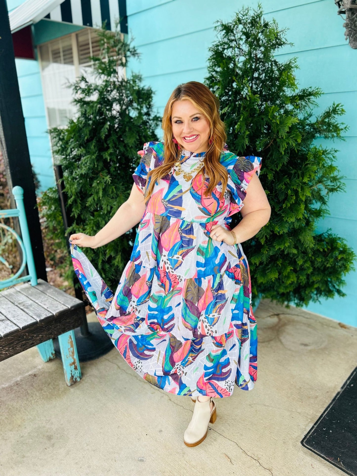 Tropical Midi Dress - Ballyhoo Boutique and Gift