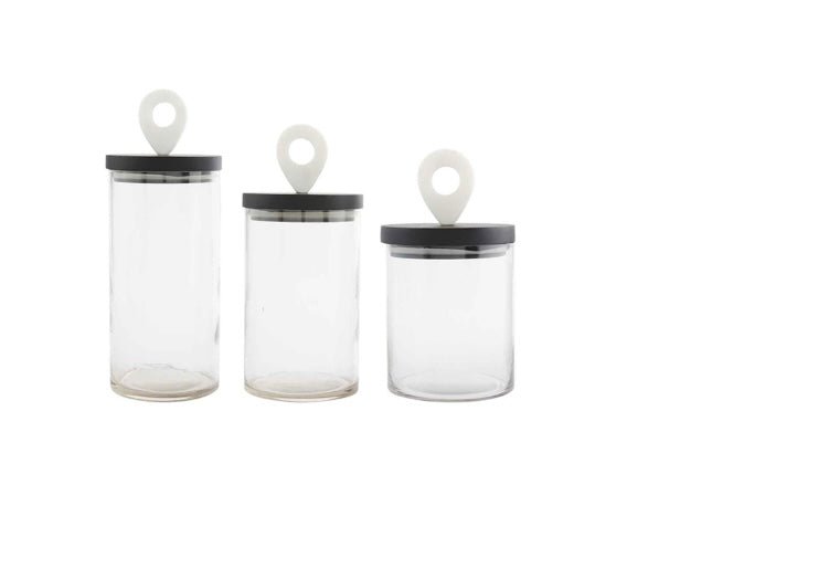 black & white canister set - Ballyhoo Boutique and Gift