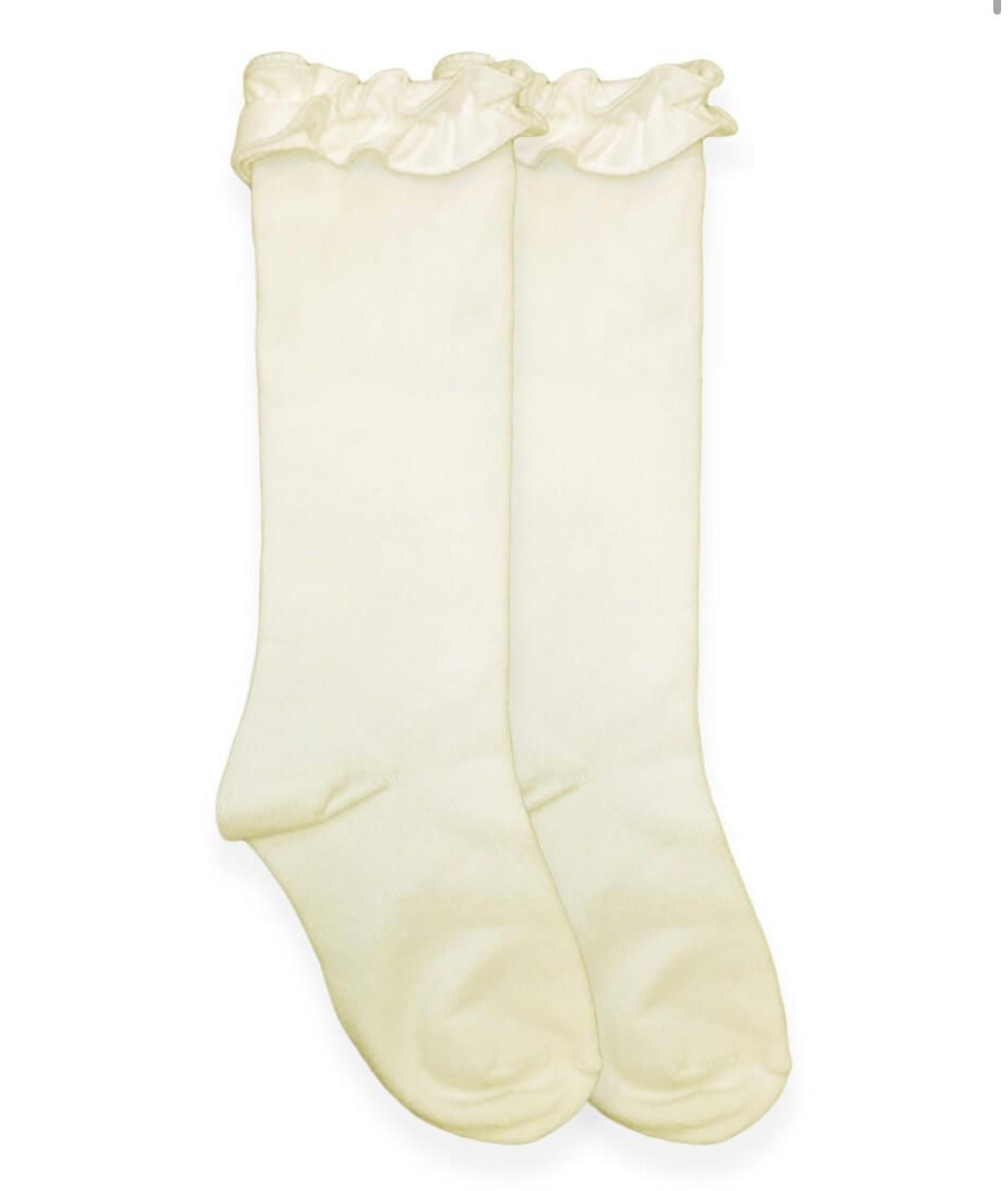 Jefferies Ruffle Knee High Socks(Toddler) - Ballyhoo Boutique and Gift
