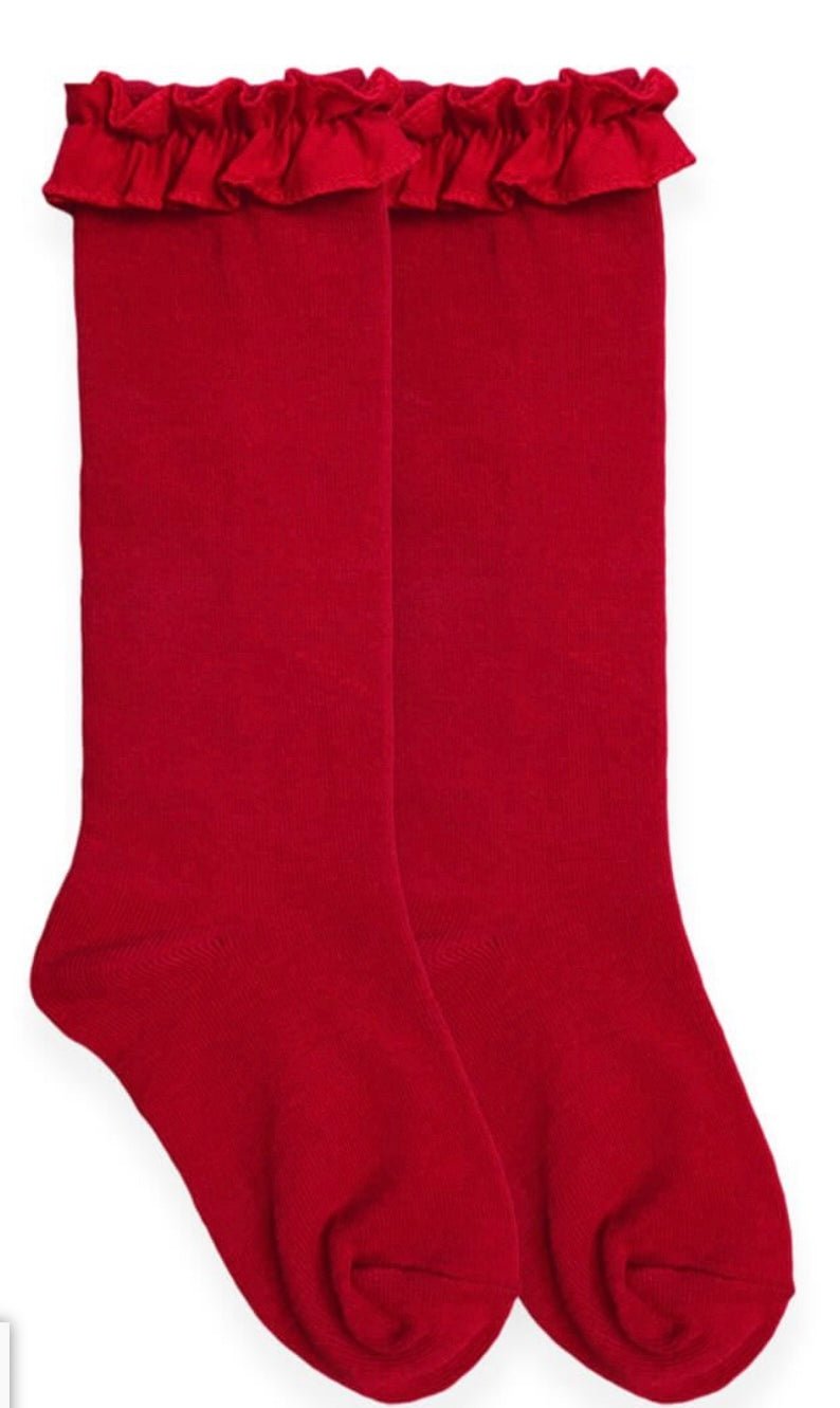 Jefferies Ruffle Knee High Socks(Toddler) - Ballyhoo Boutique and Gift