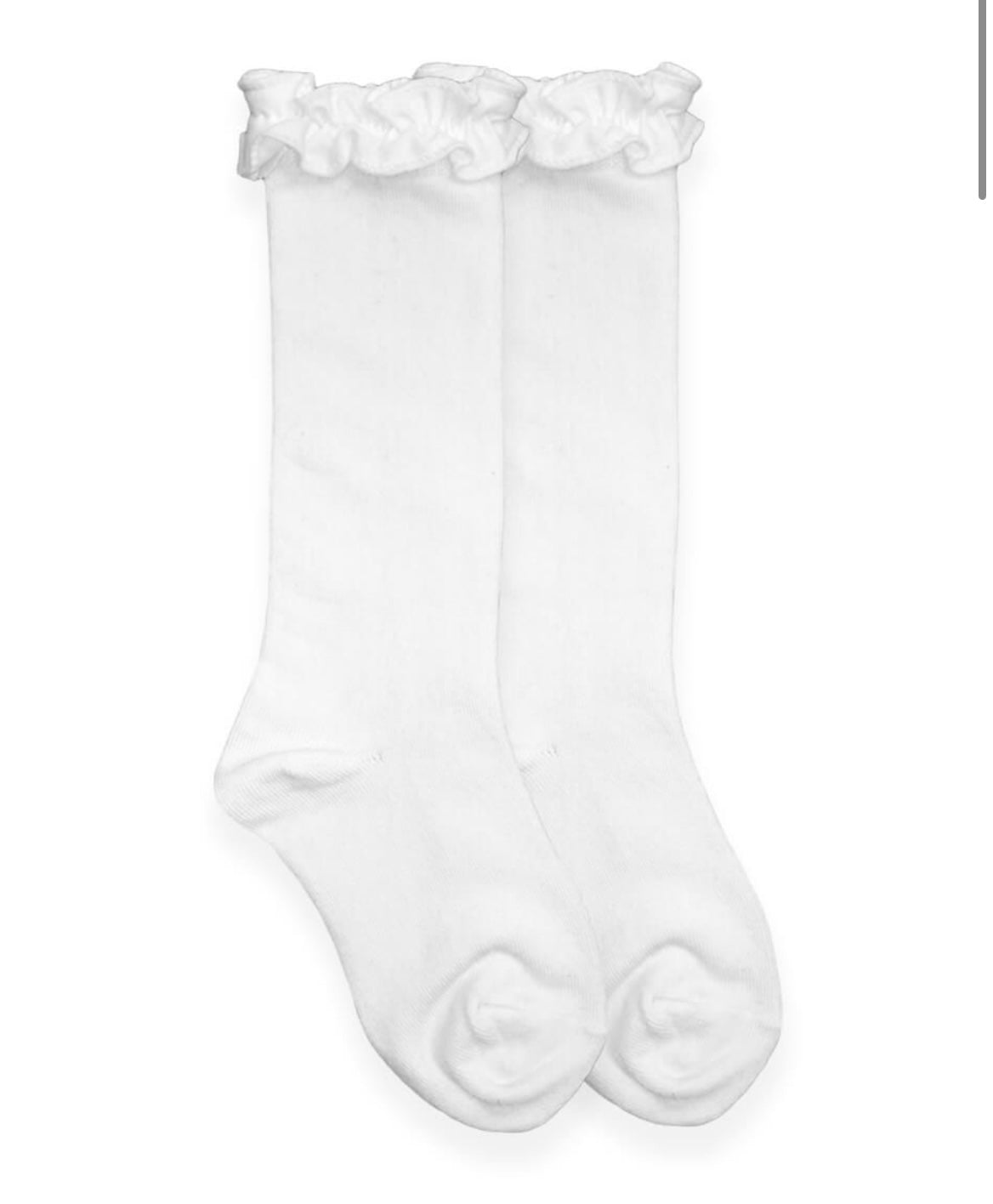 Jefferies Ruffle Knee High Socks(Toddler) - Ballyhoo Boutique and Gift