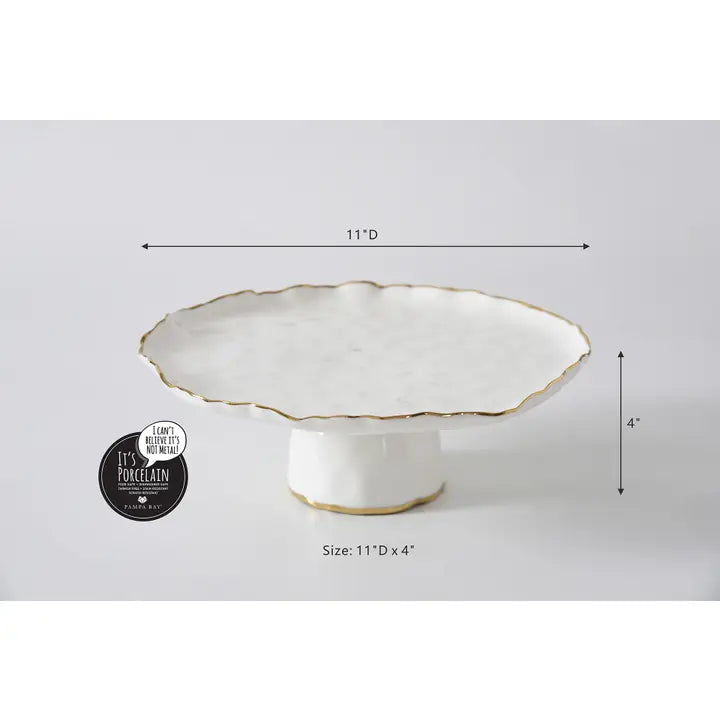 Cake Stand w/ Gold Trim