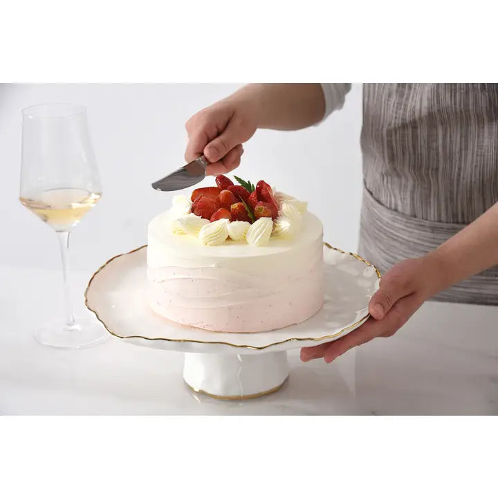 Cake Stand w/ Gold Trim