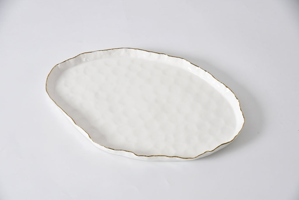 Large Gold Platter w/ Gold Rim