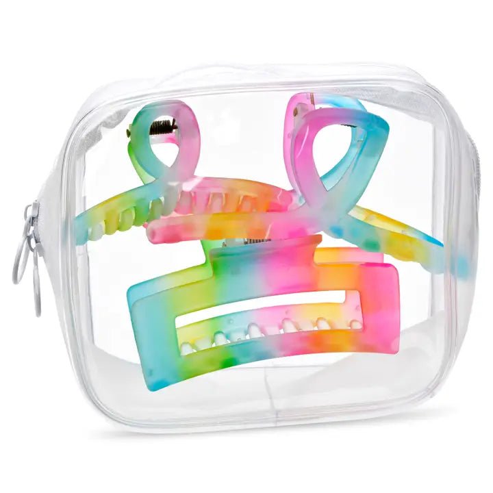 3 Pk Rainbow Clips - Ballyhoo Boutique and Gift