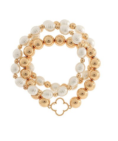3 Row Clover Charm Bracelet - Ballyhoo Boutique and Gift