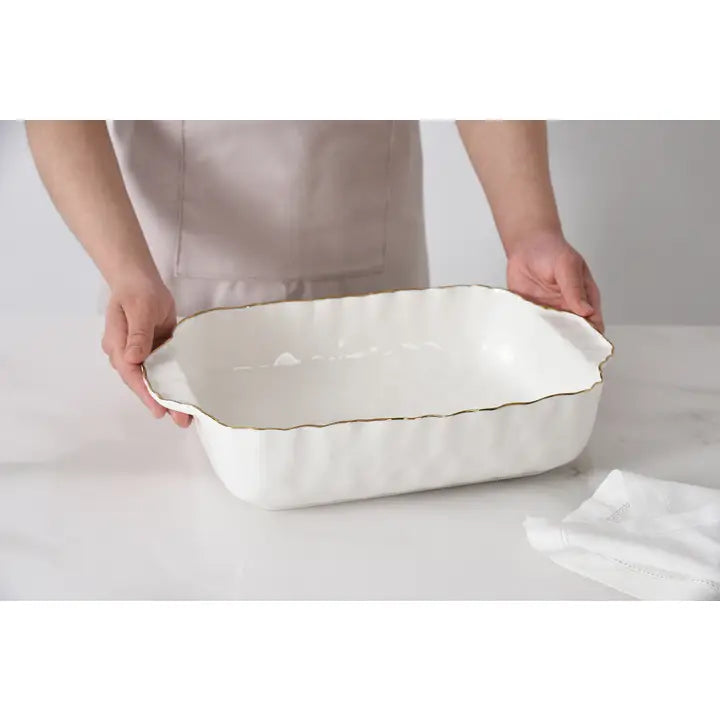 11x9 Gold Rim Sqaure Baking Dish