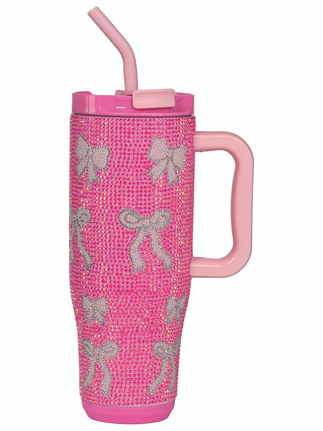 40oz Rhinestone Bow Tumbler - Ballyhoo Boutique and Gift