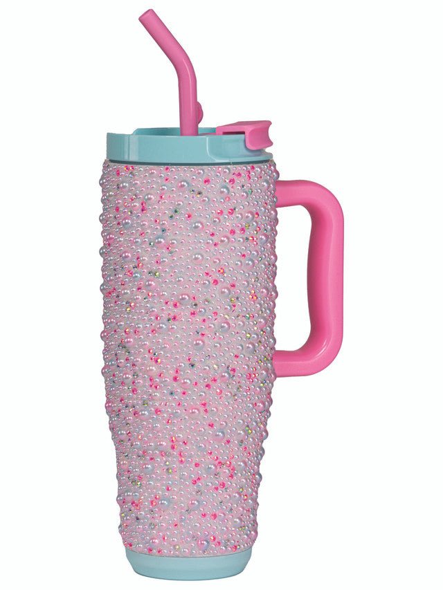 40oz Rhinestone Pearl Tumbler - Ballyhoo Boutique and Gift