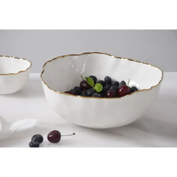Medium Bowl w/ Gold Rim