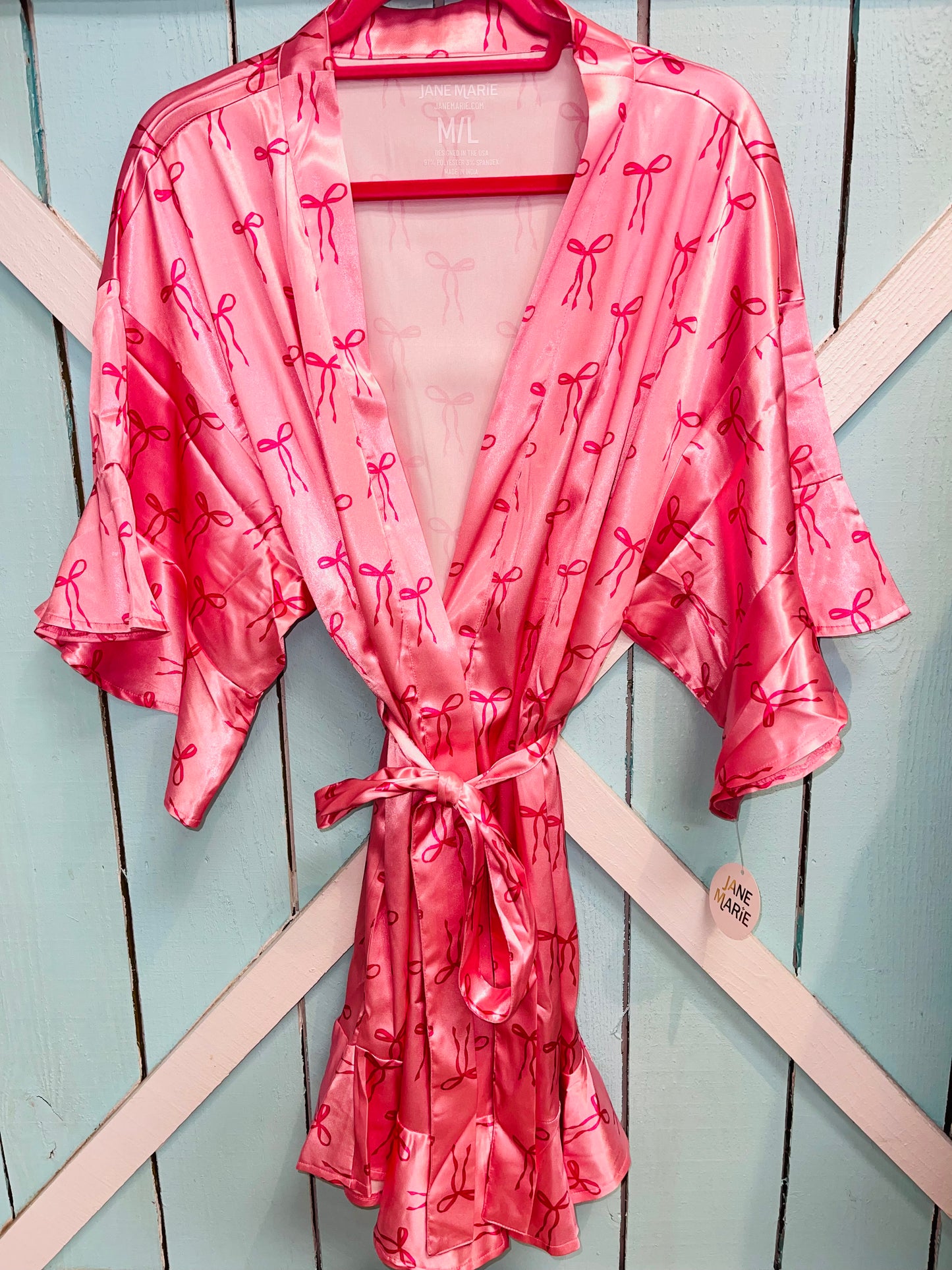 Tied w/ a Bow Silky Satin Robe