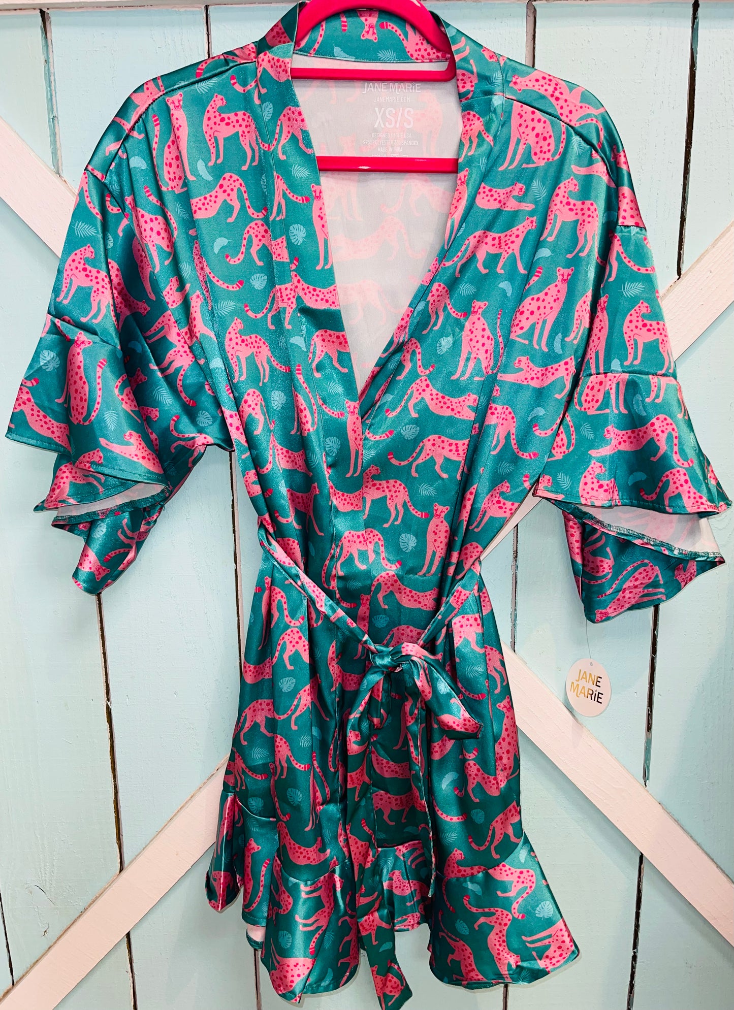 See Ya Cheetah Silky Satin Robe