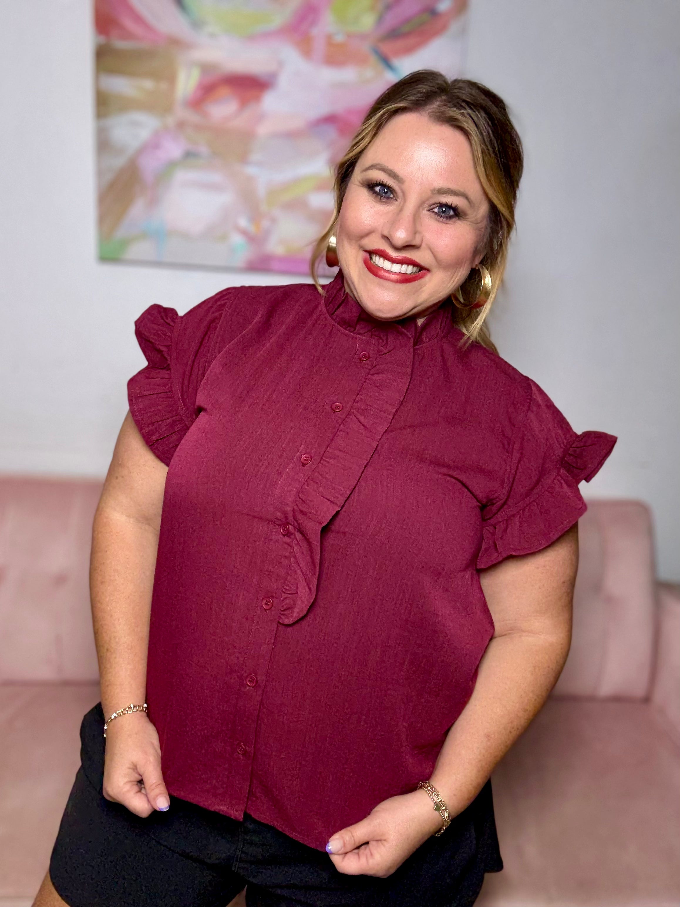 Burgundy Breeze Blouse