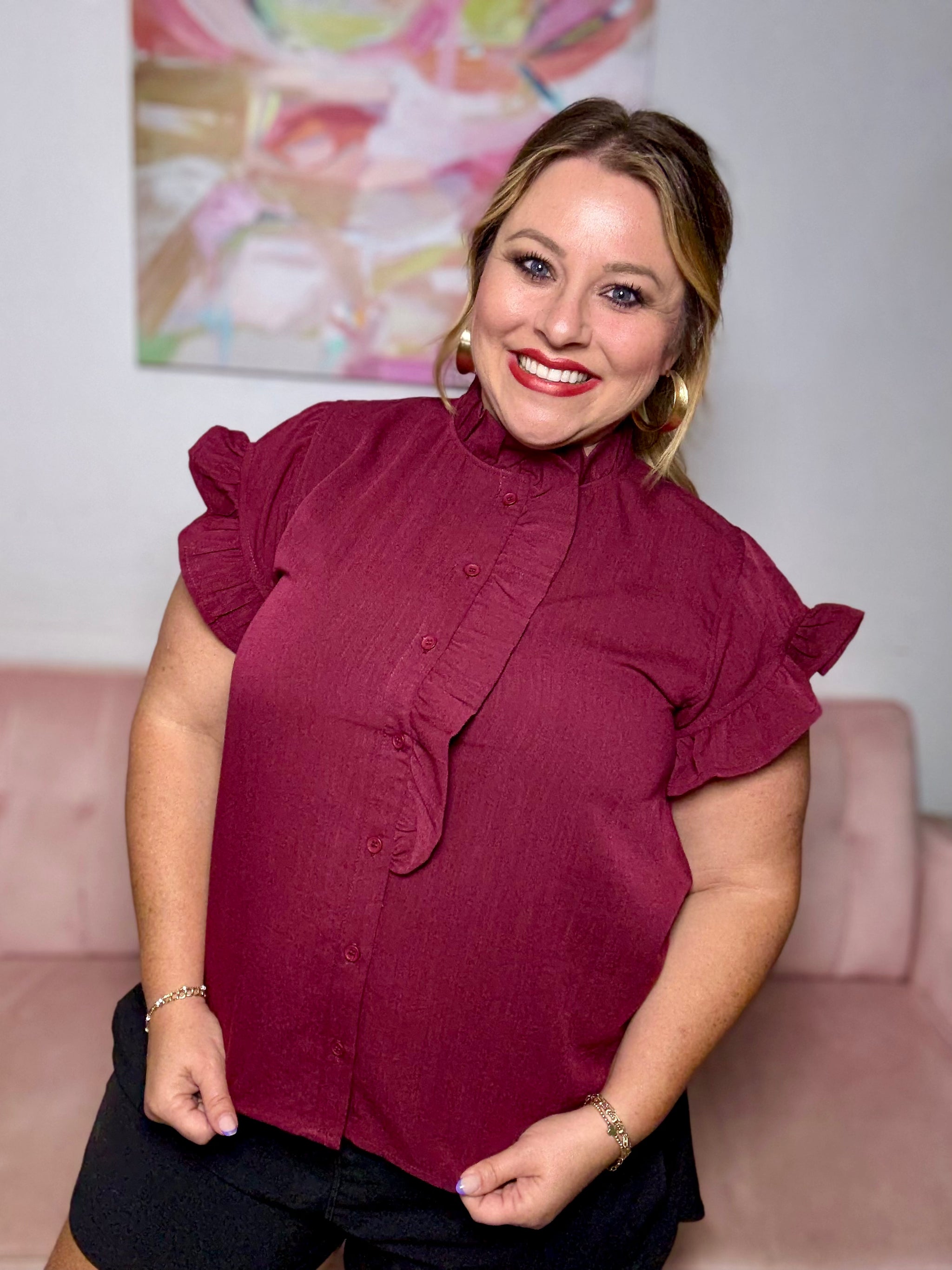 Burgundy Breeze Blouse