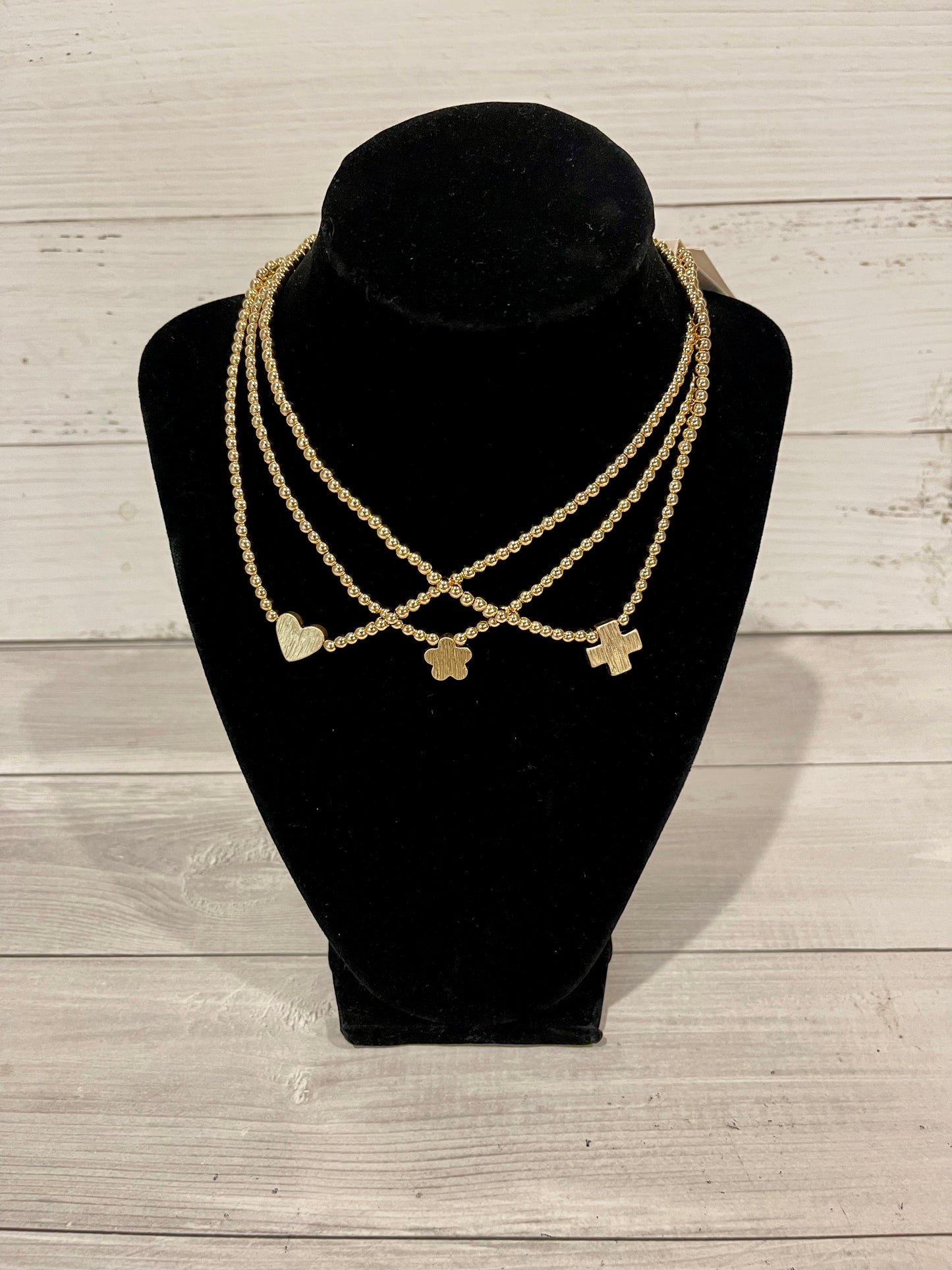 Gold Bead Pendent Necklace