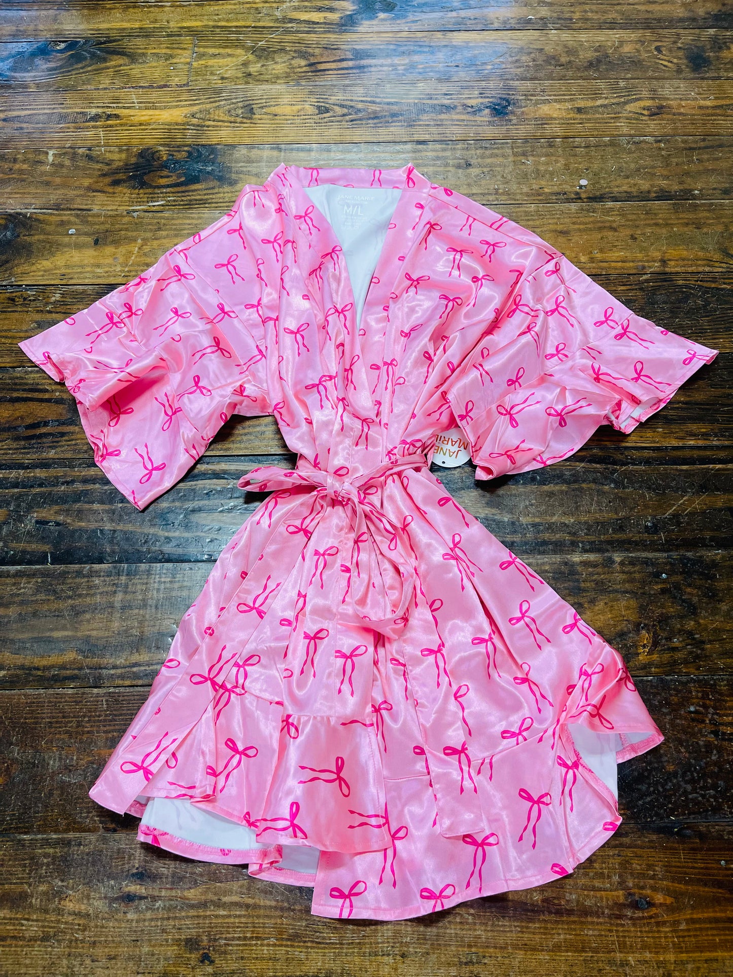Tied w/ a Bow Silky Satin Robe
