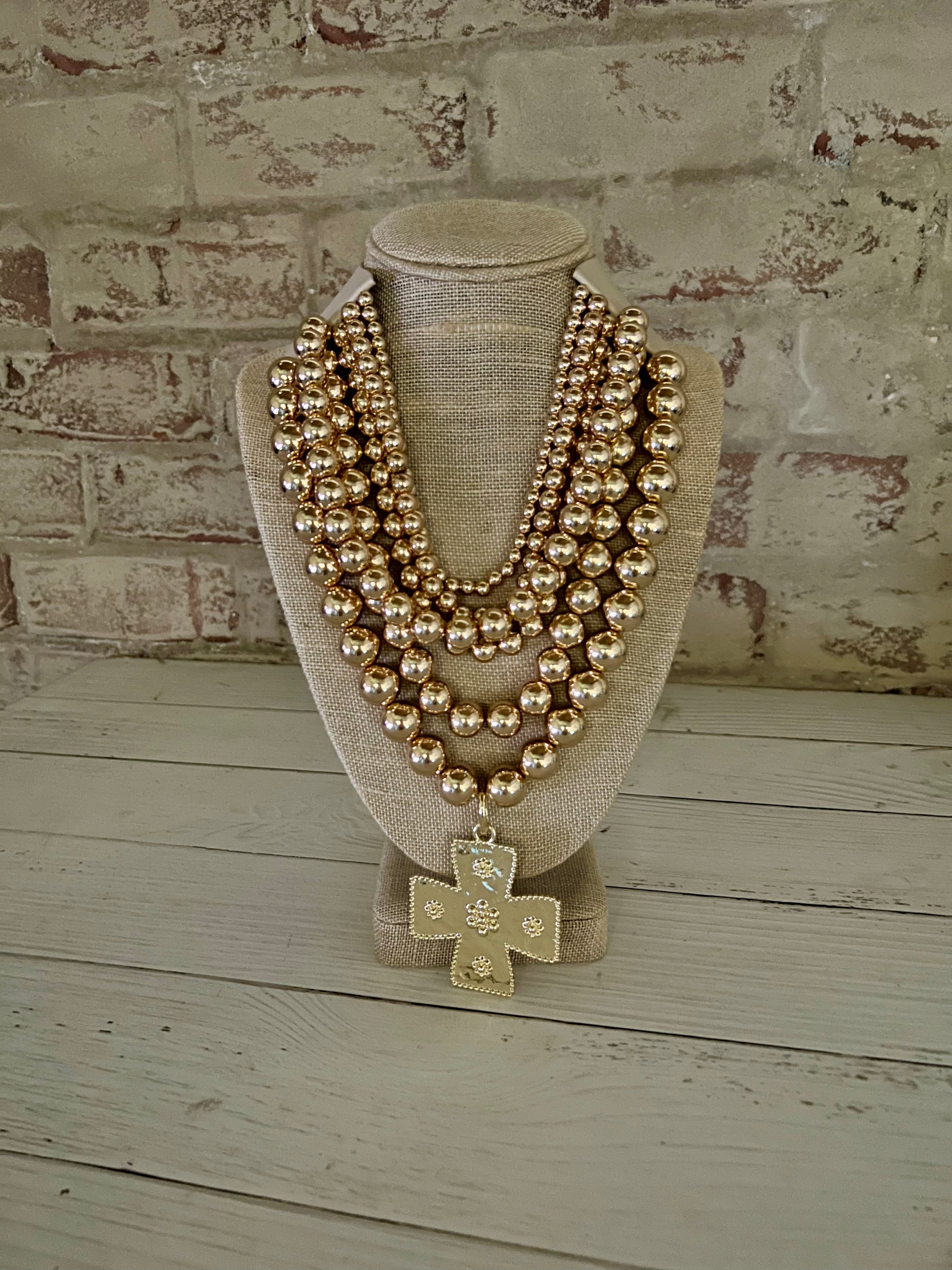 Magnetic Cross Beaded Necklace