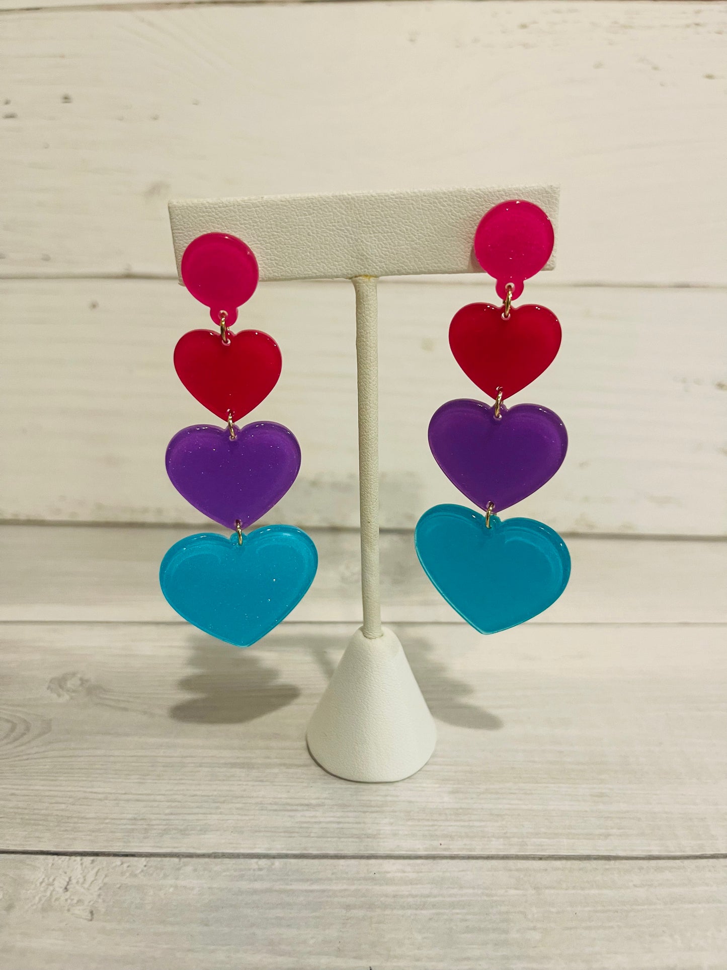 Acrylic Heart Earrings