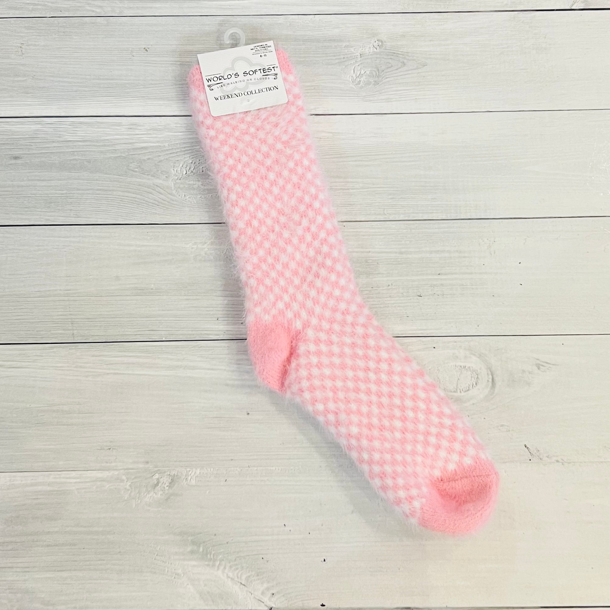 Candy Pink Check Sock