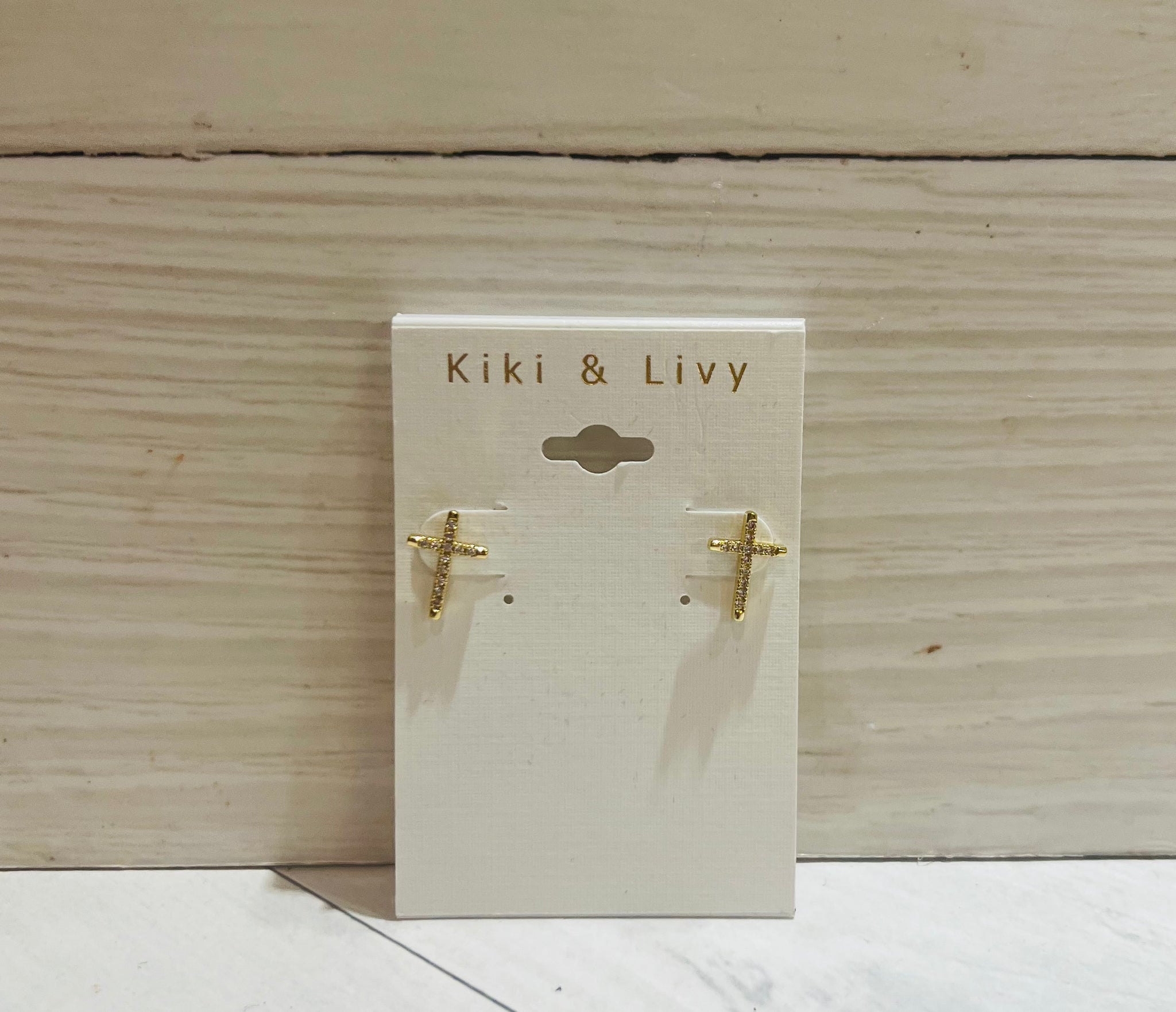 Large Bling Cross Studs
