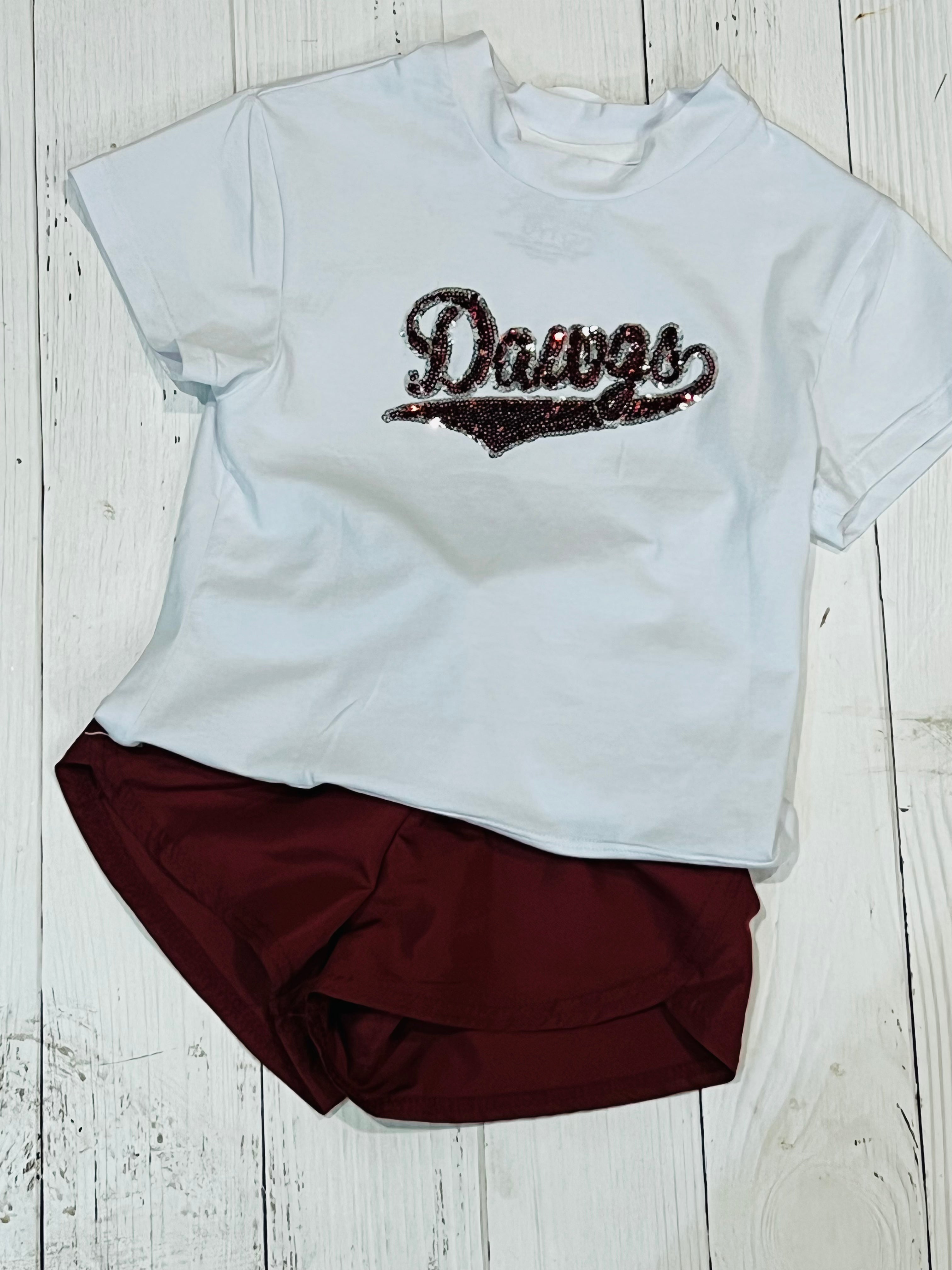 Girls Sequin Collegiate Boxy Top