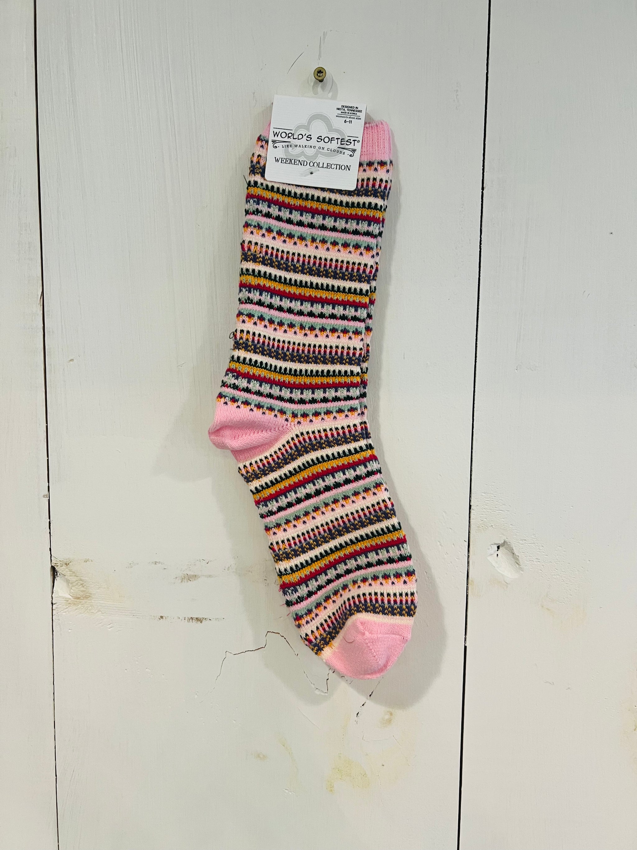 WS Pink Stripe Sock