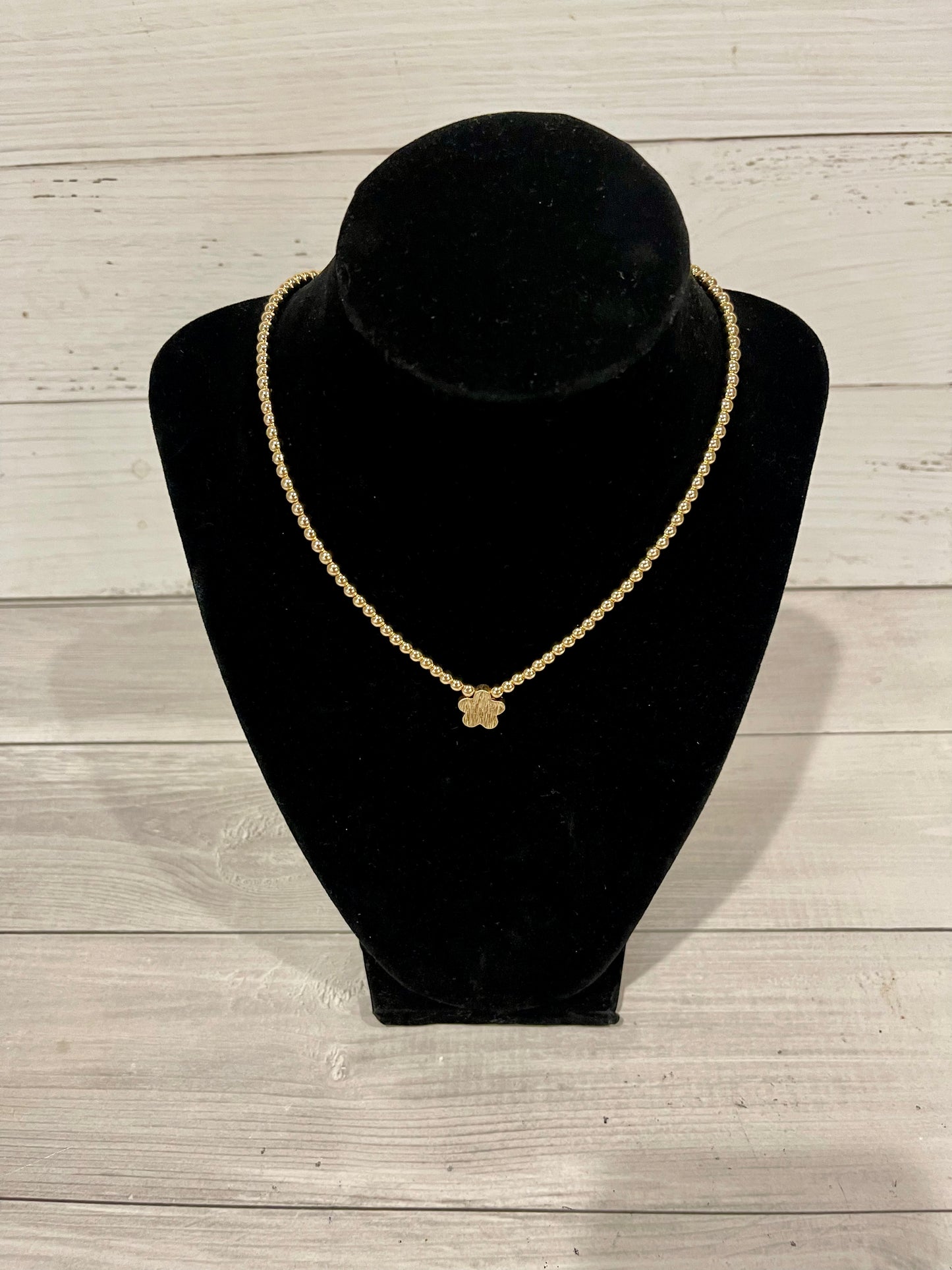Gold Bead Pendent Necklace