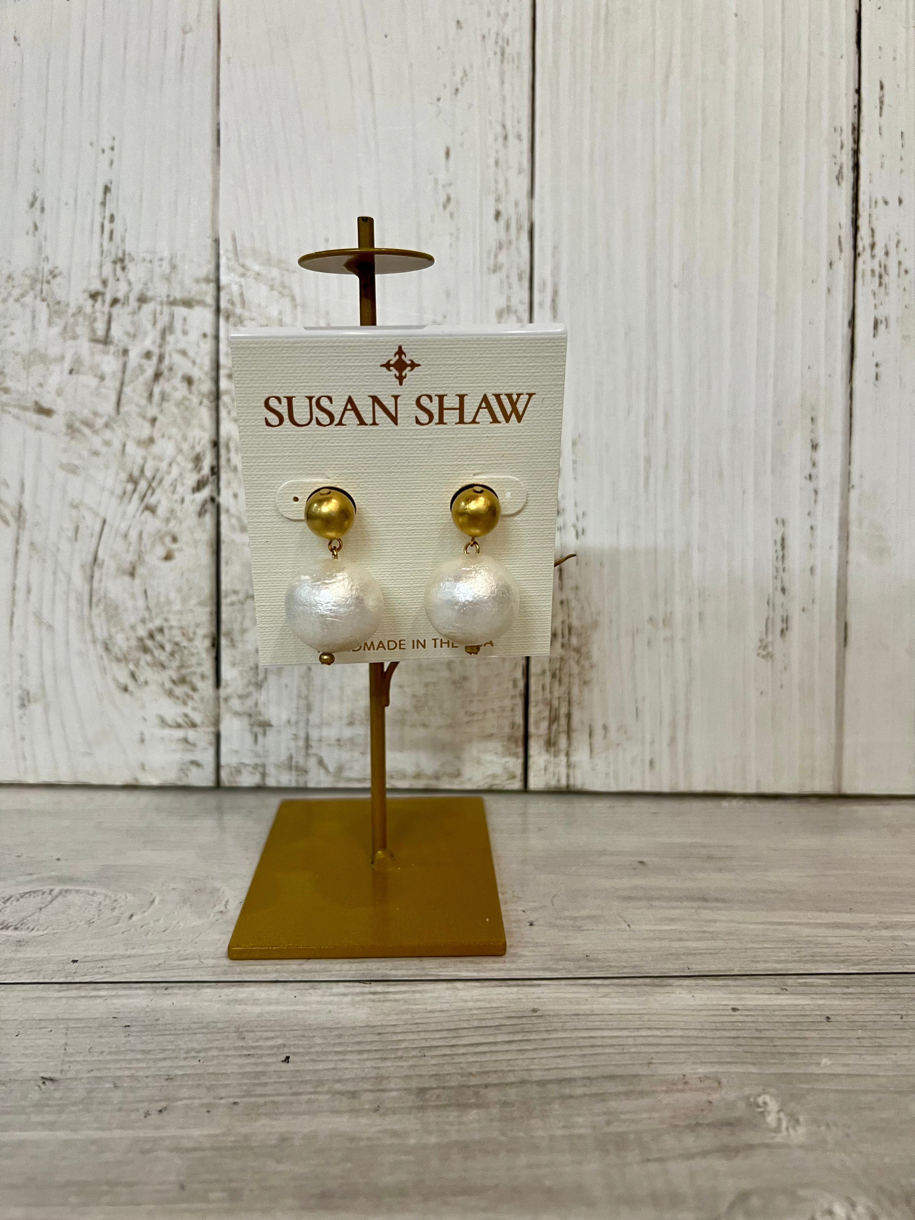 Gold Balls and Pearl Earring