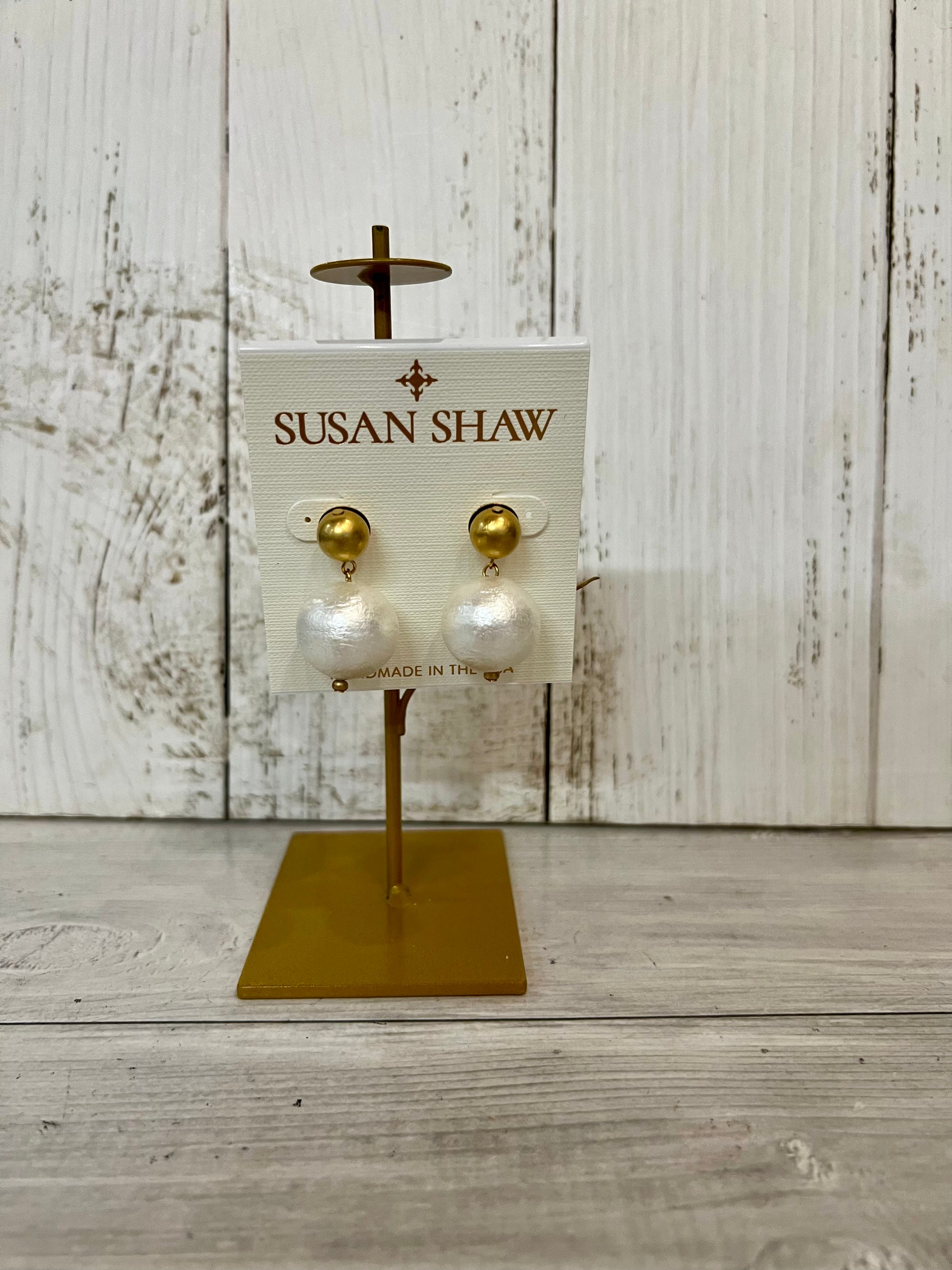 Gold Balls and Pearl Earring