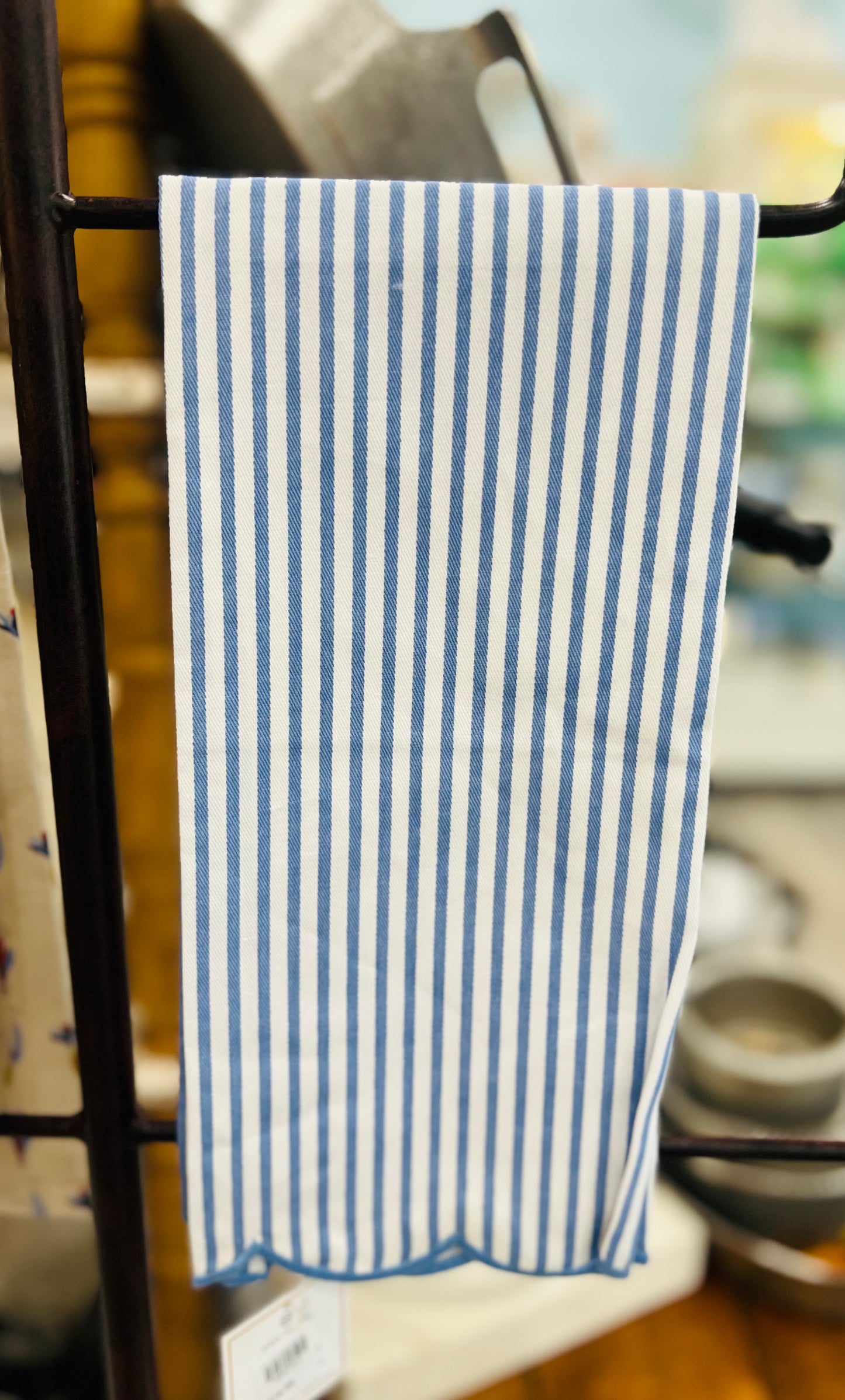 Blue/White Striped tea Towel