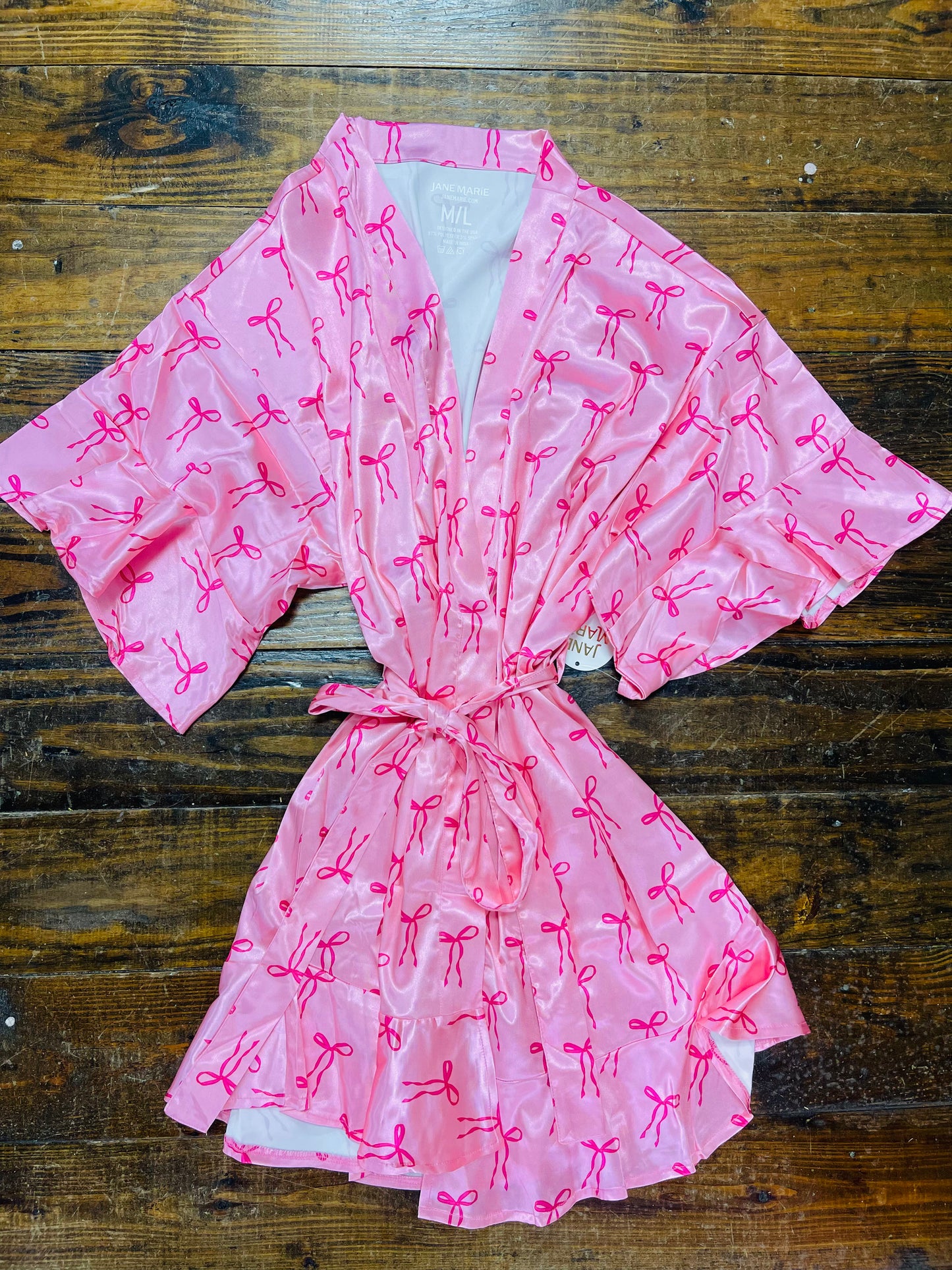 Tied w/ a Bow Silky Satin Robe