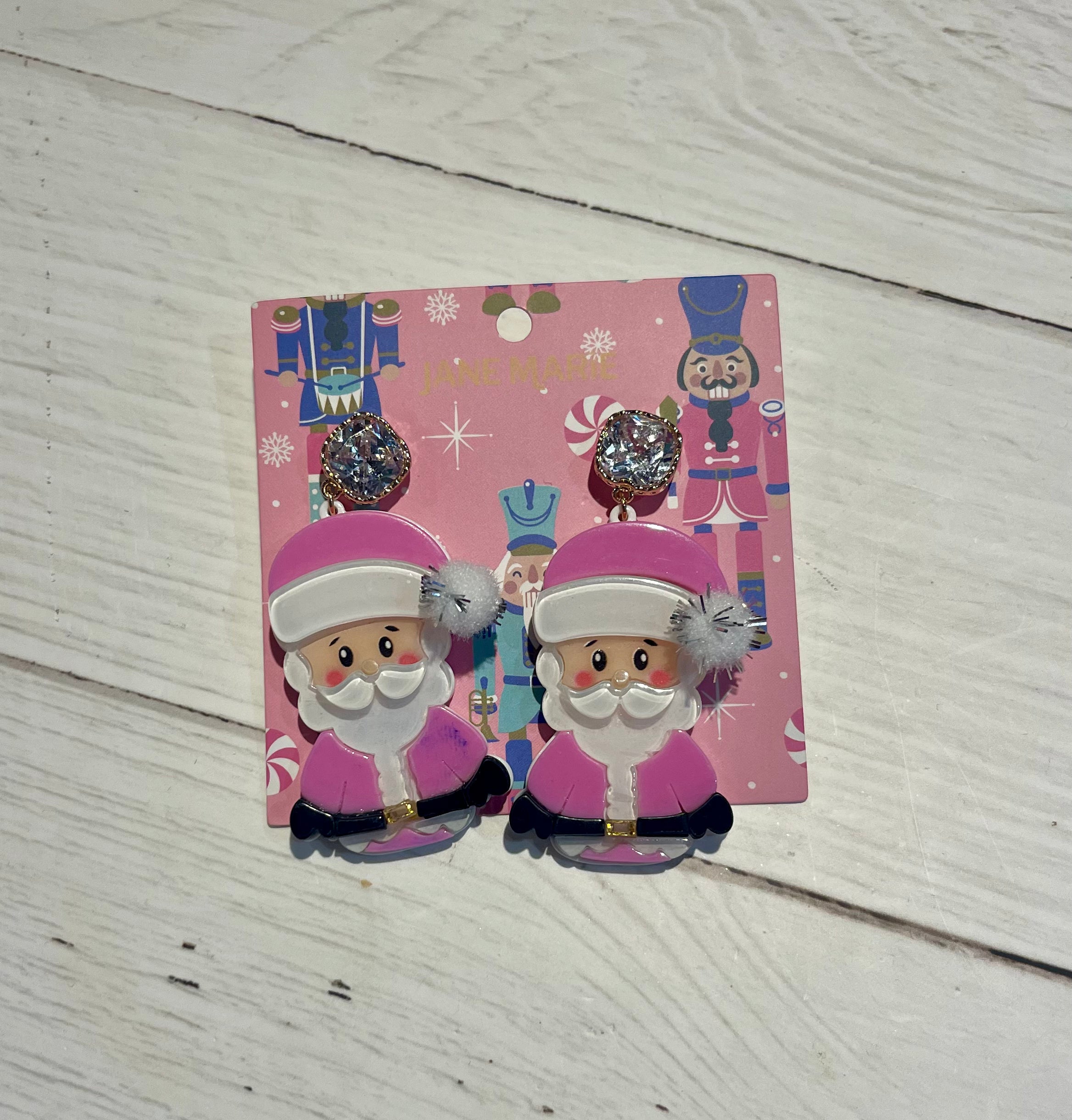 Santa Hat w/Pom Earrings
