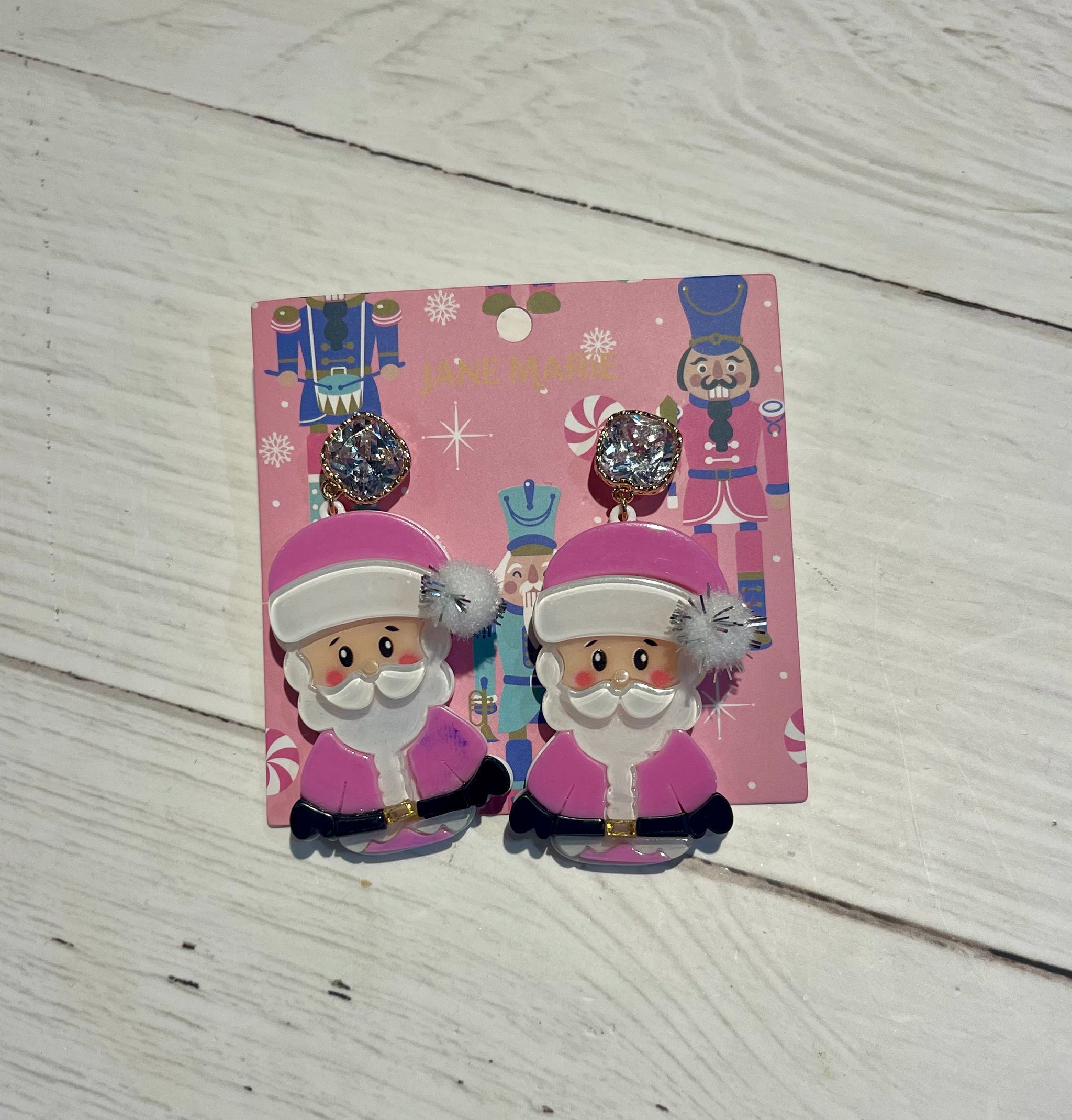 Santa Hat w/Pom Earrings