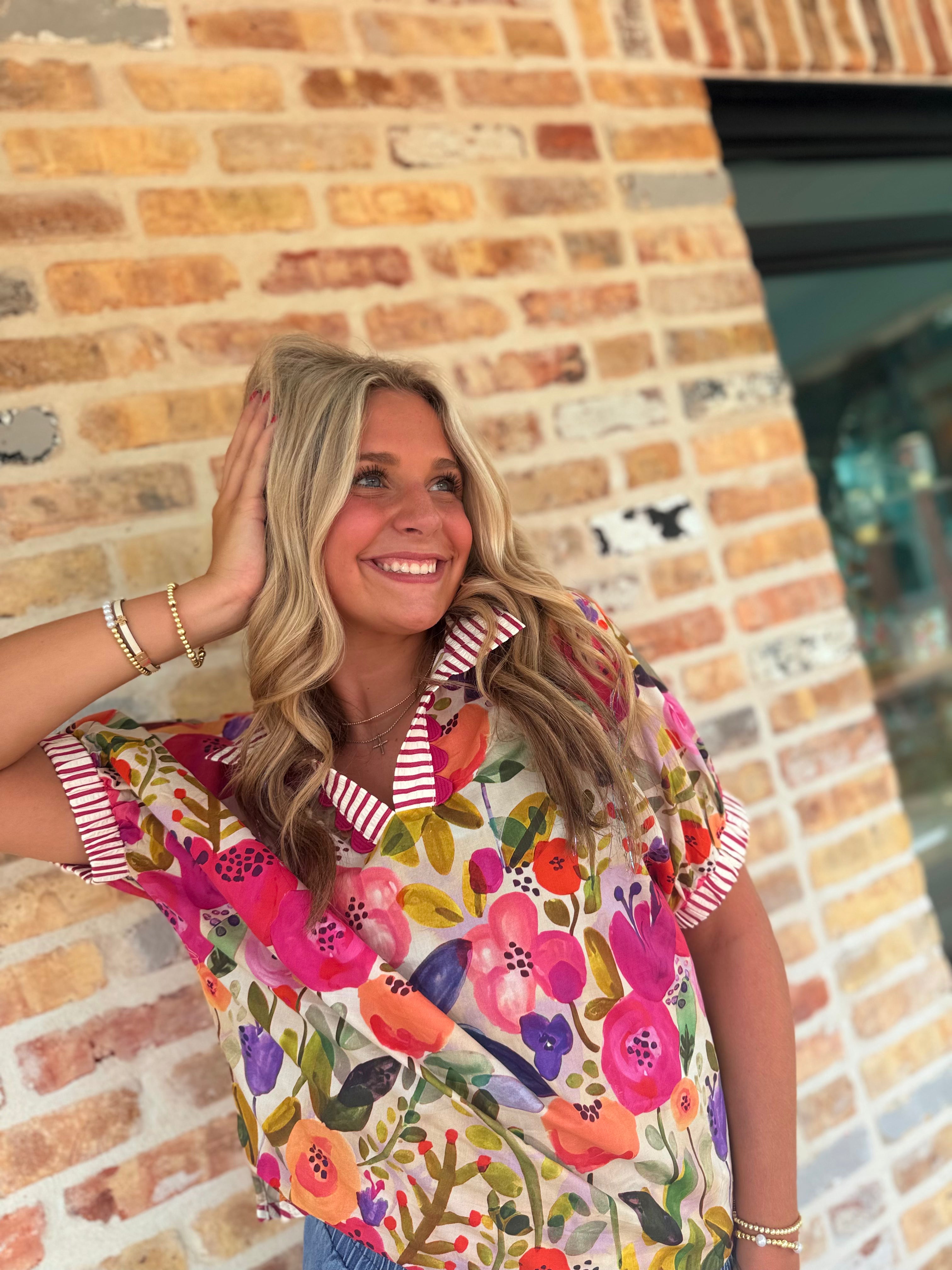 Fuchsia Floral Top