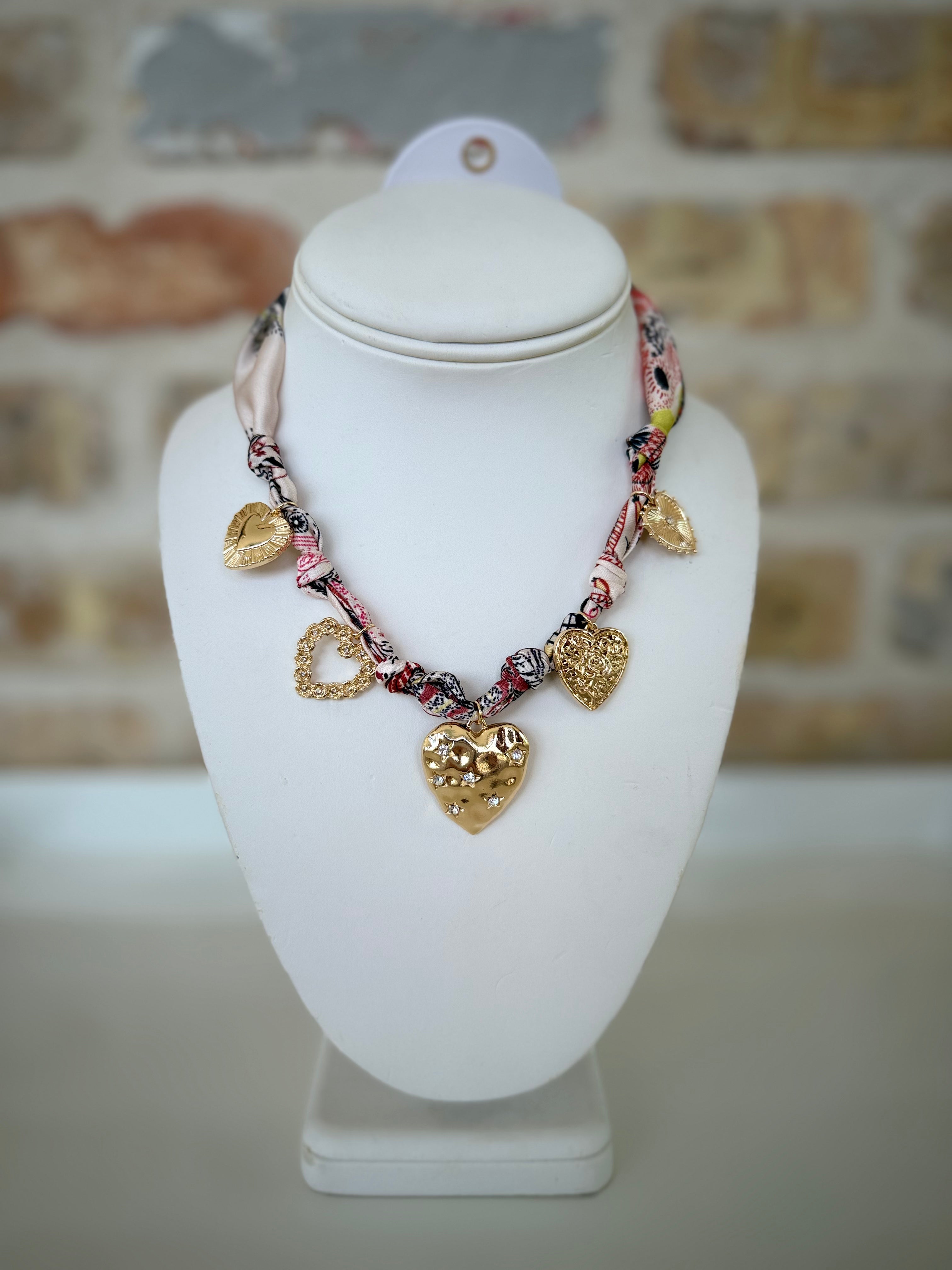 Multi Heart Charm Necklace