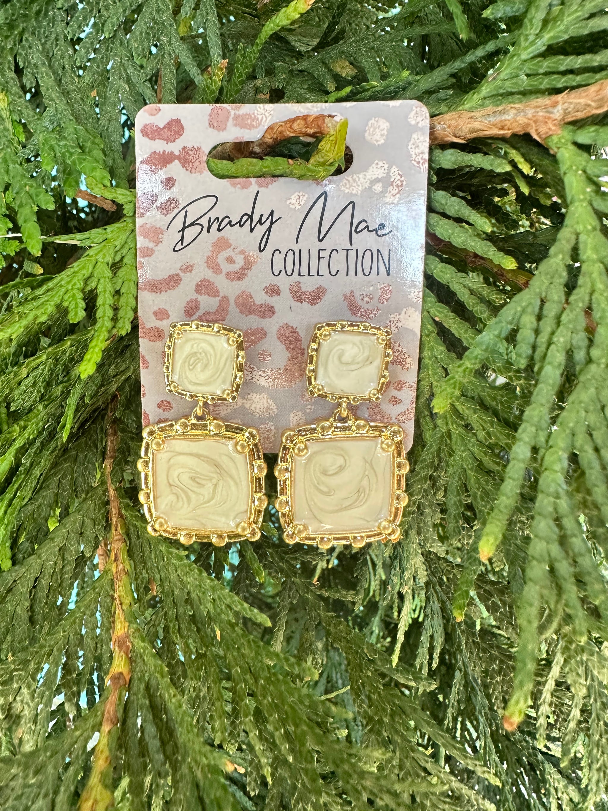 Square Opal Earring