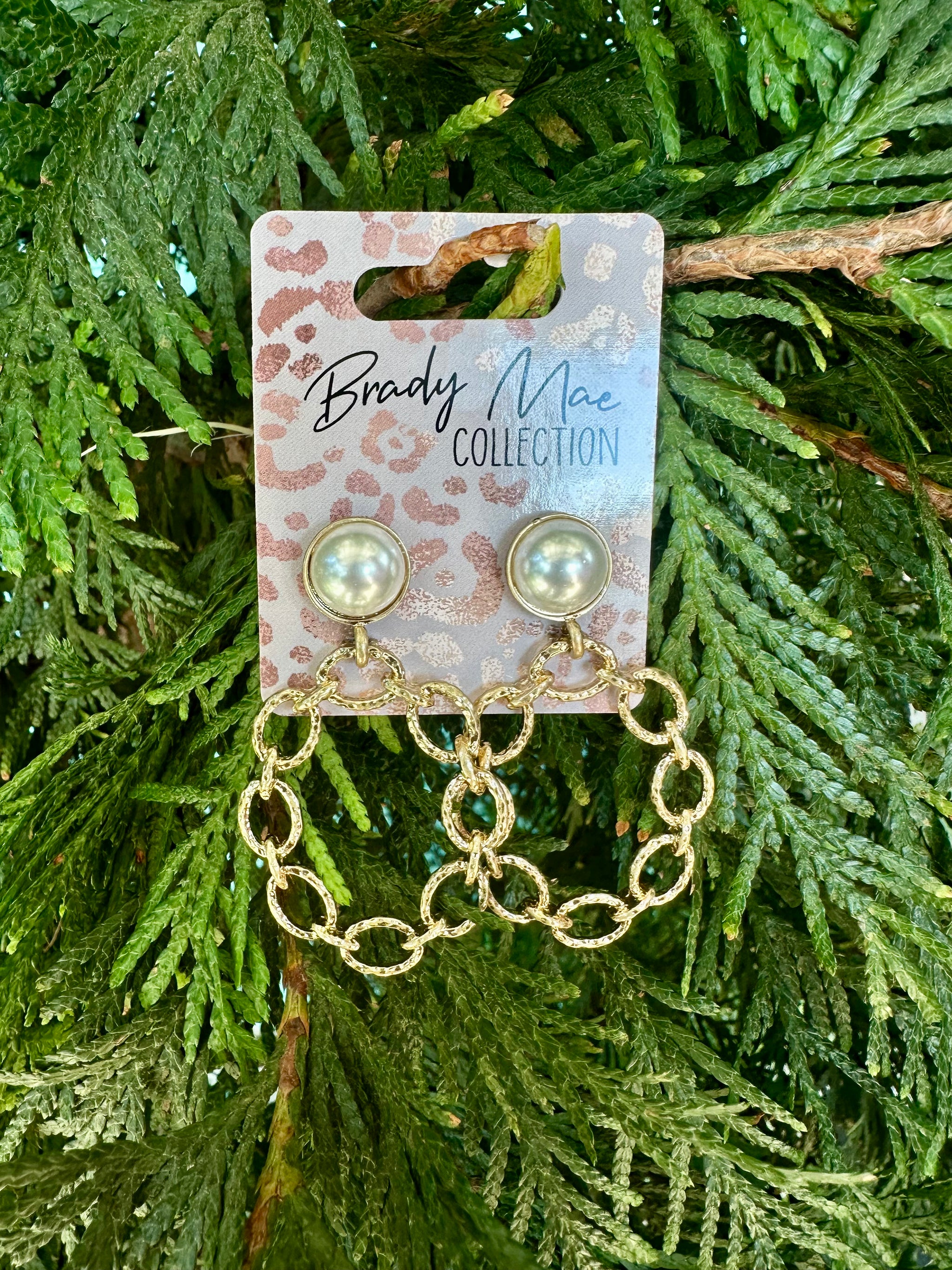 Chainlink Pearl Earring