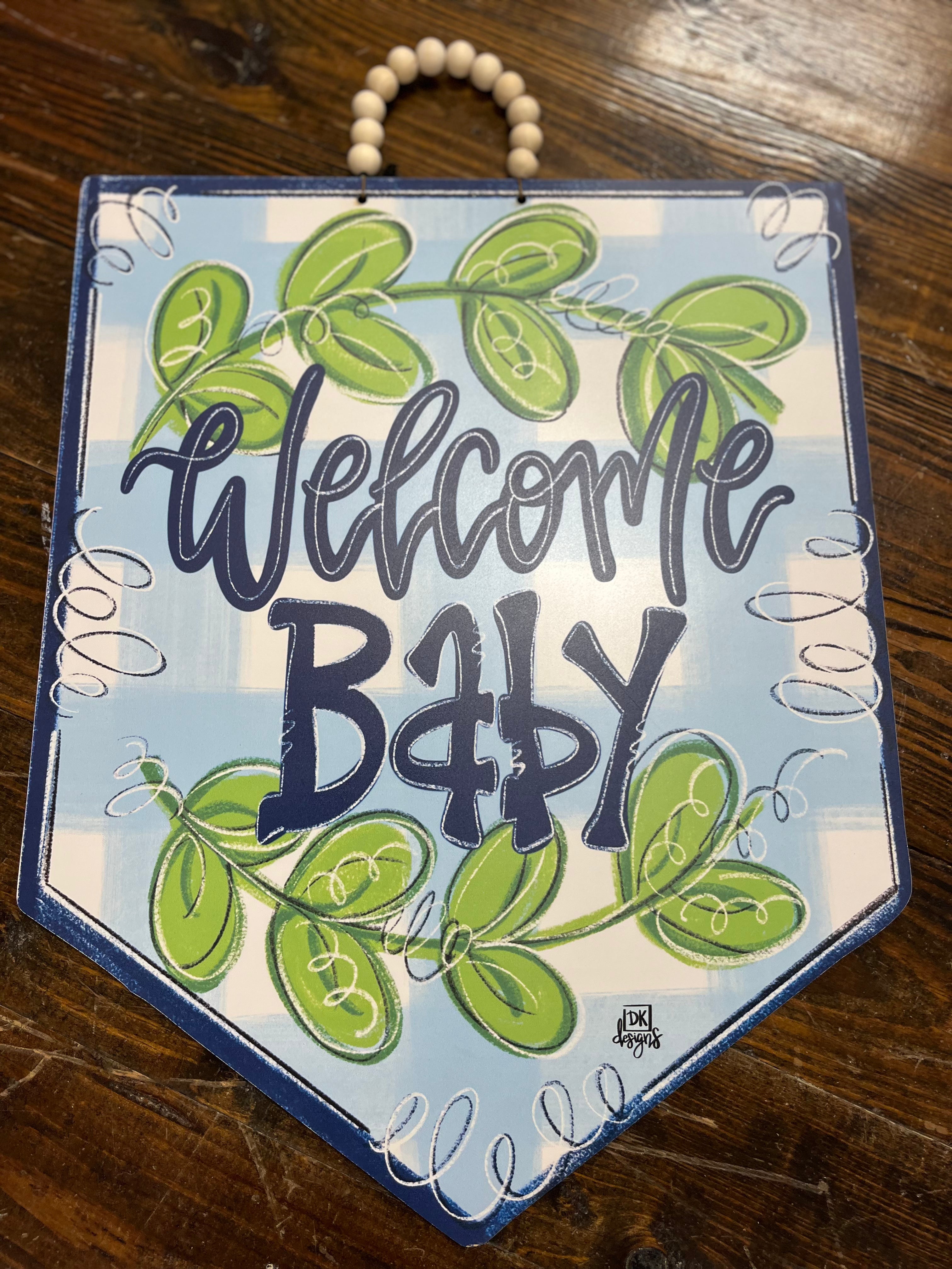 Blue Baby Door Hanger