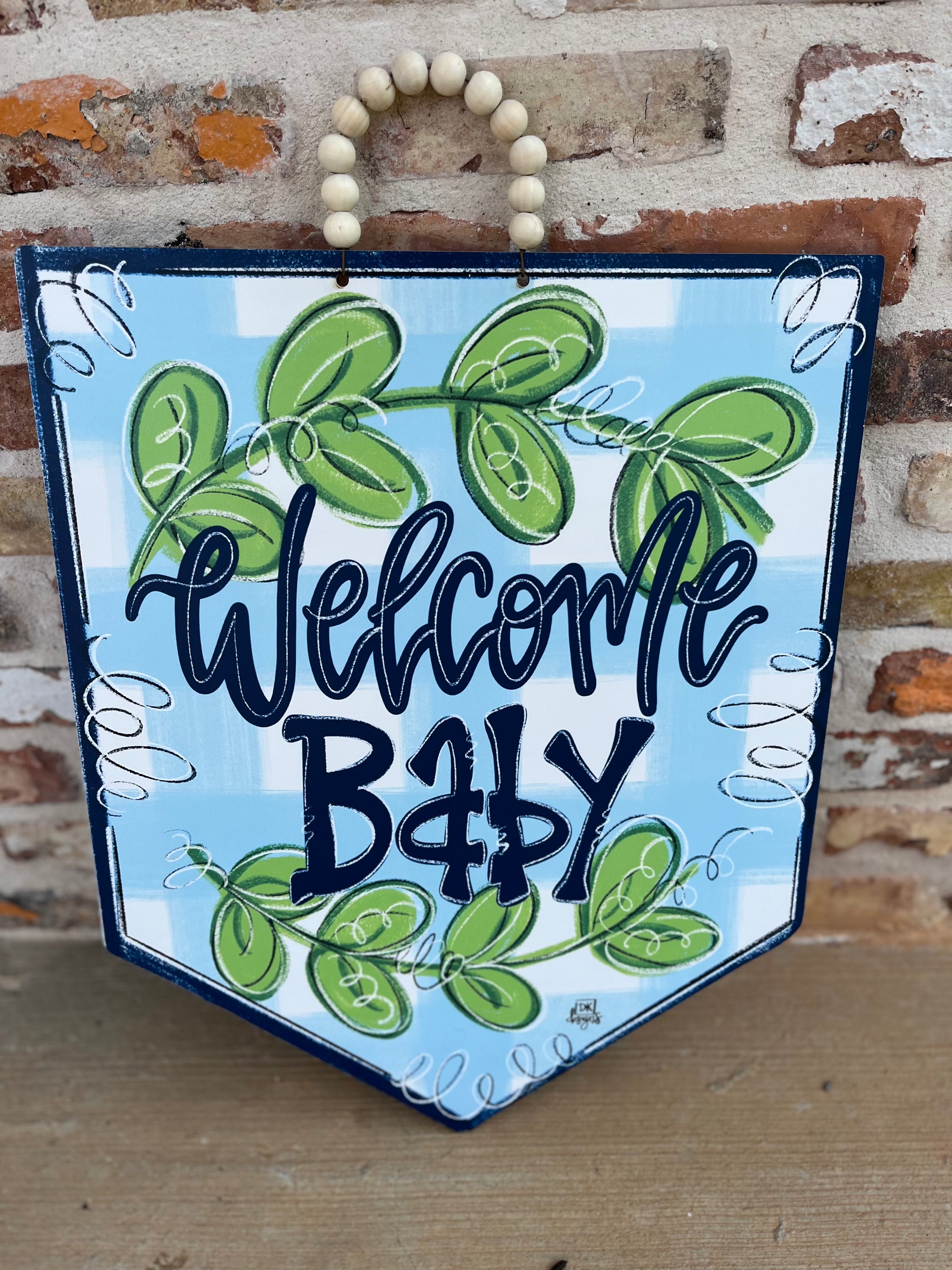 Blue Baby Door Hanger