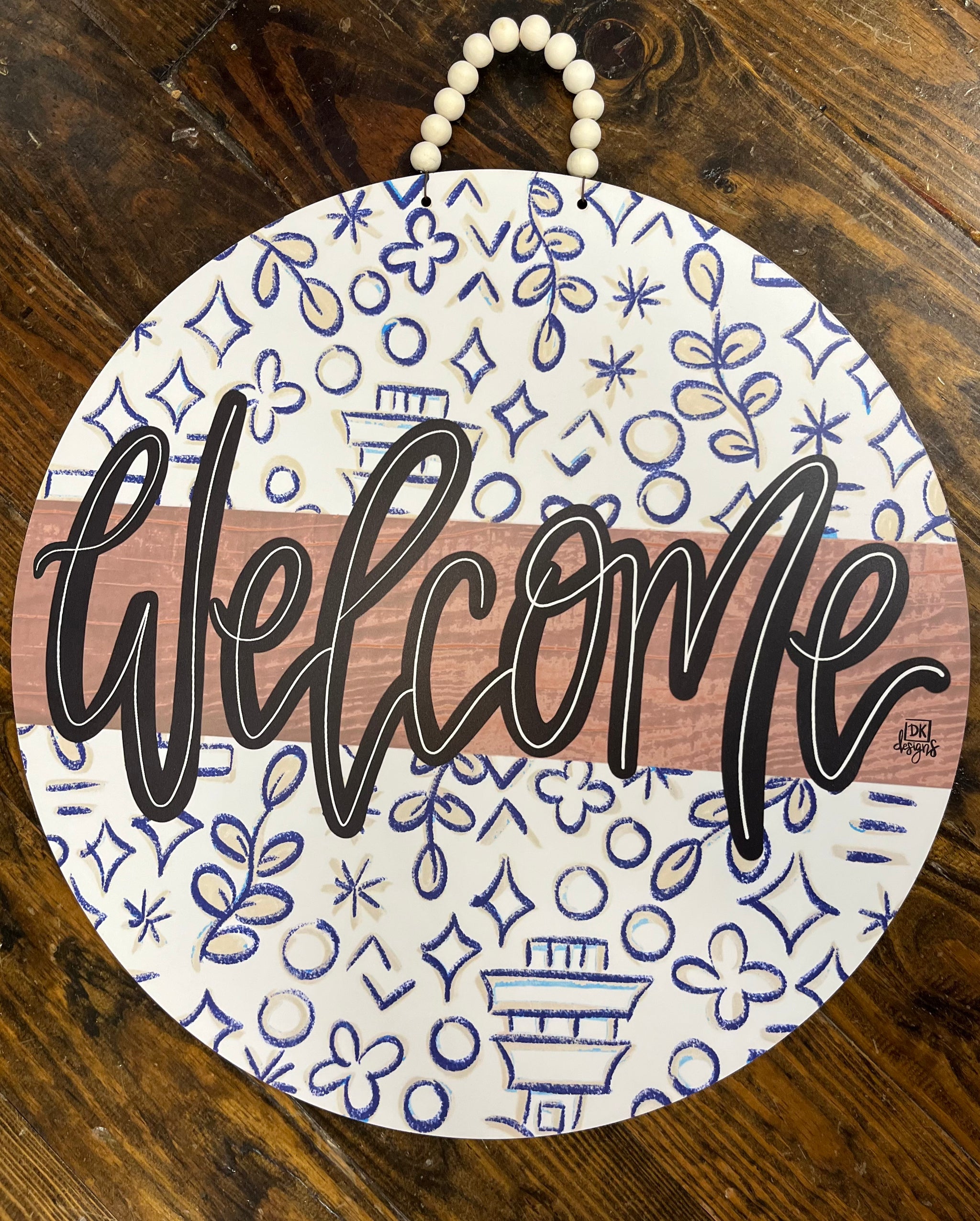Mocha Chinoserie Welcome Hanger