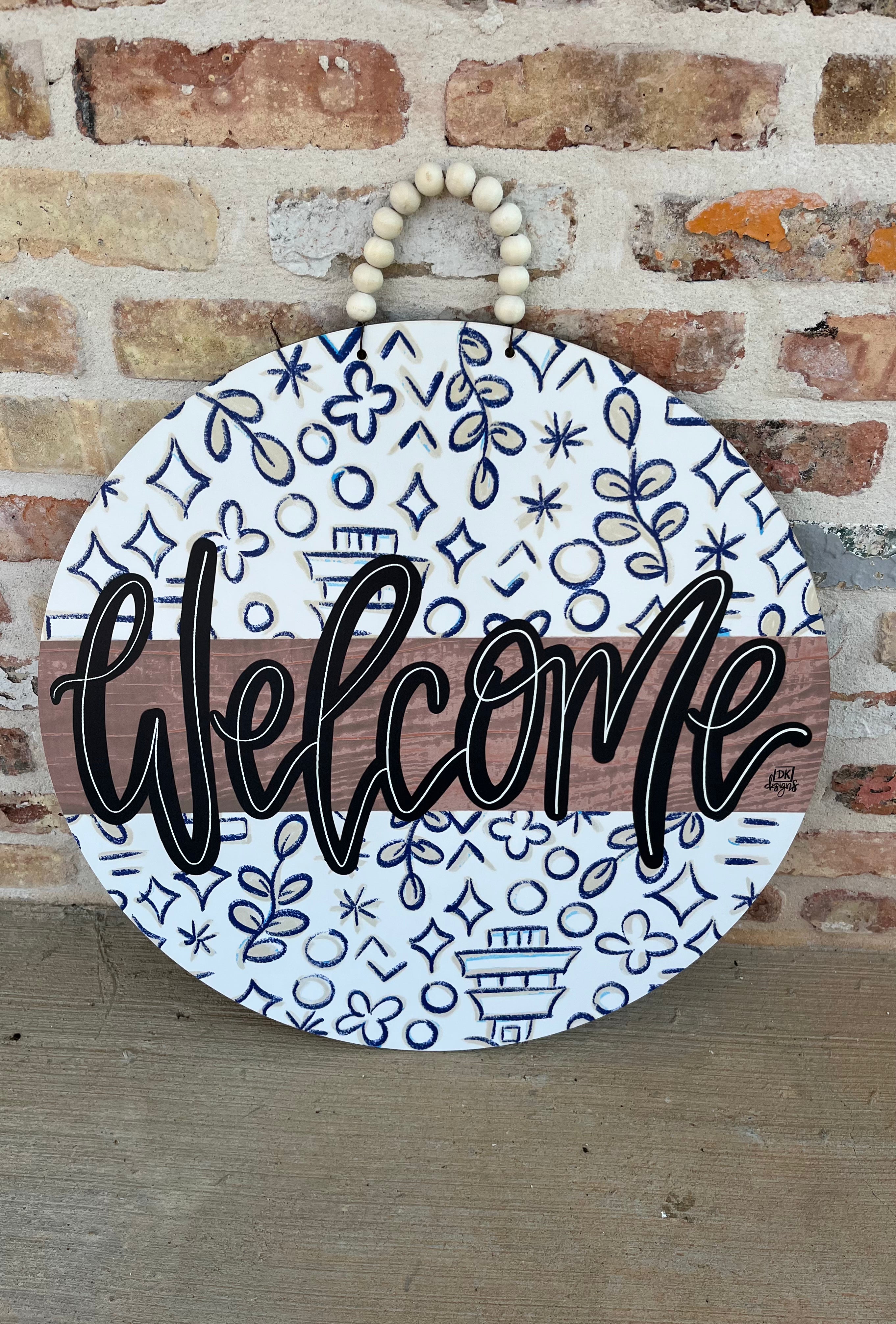 Mocha Chinoserie Welcome Hanger